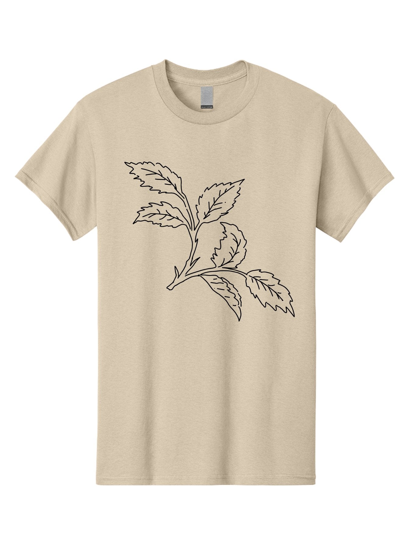 Tomato-Branch Men'S Graphic Tee, 100% Cotton, Comfortable Casual Summer Wear, Machine Washable, Tomato Leaves, Leafy Greens, Botanical Illustration, Leaf Structure, Simple Line Art, Garden Graphics, Vegetable Art -  Aaa502 7