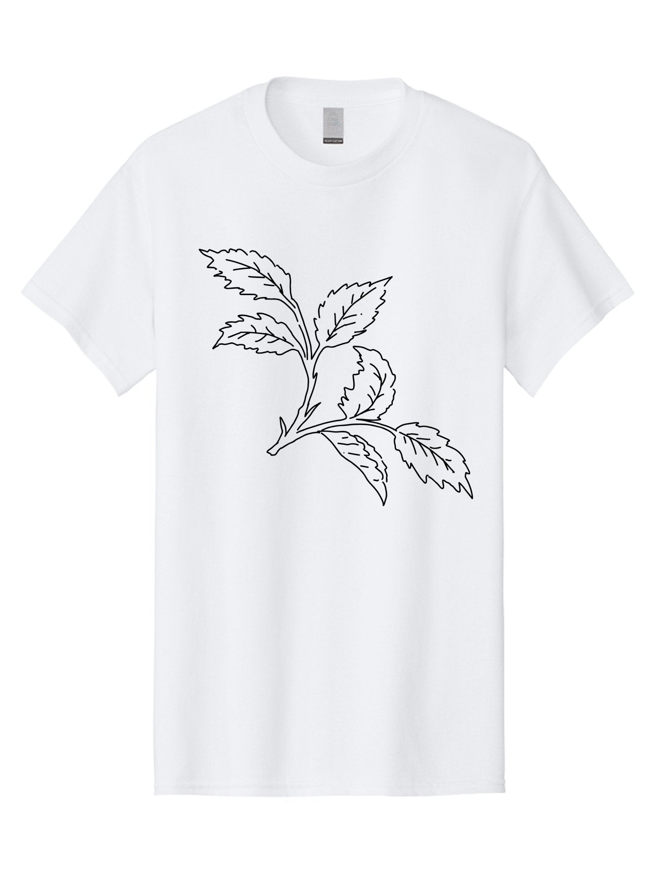 Tomato-Branch Men'S Graphic Tee, 100% Cotton, Comfortable Casual Summer Wear, Machine Washable, Tomato Leaves, Leafy Greens, Botanical Illustration, Leaf Structure, Simple Line Art, Garden Graphics, Vegetable Art -  Aaa502 17
