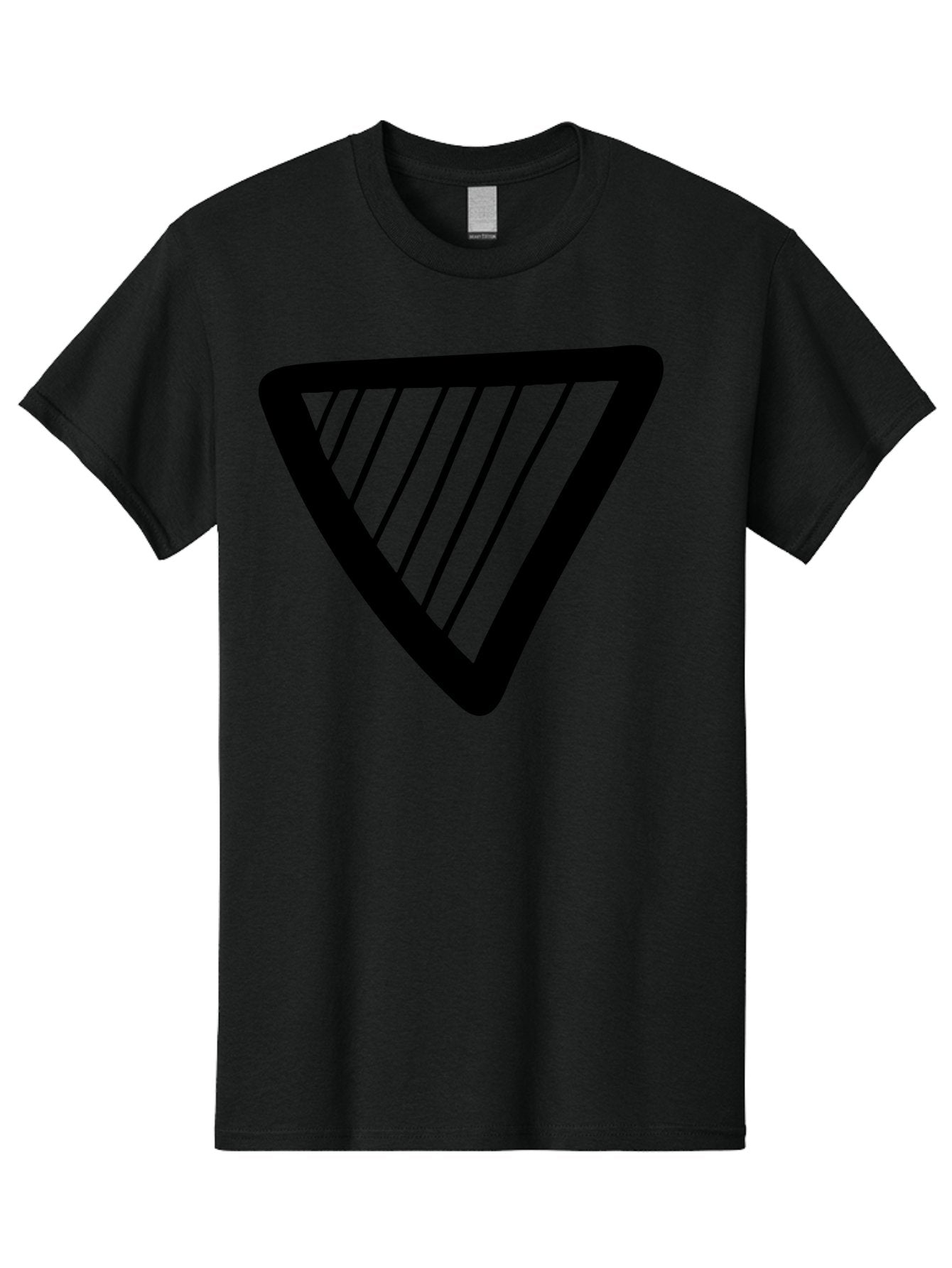 Triangle Men'S Graphic Tee, 100% Cotton, Comfortable Casual Summer Wear, Machine Washable, Triangle Shape, Yield Sign, Caution Sign, Black Outline, Warning Symbol, Traffic Sign, Road Safety, Diagonal Lines -  Aaa503 29