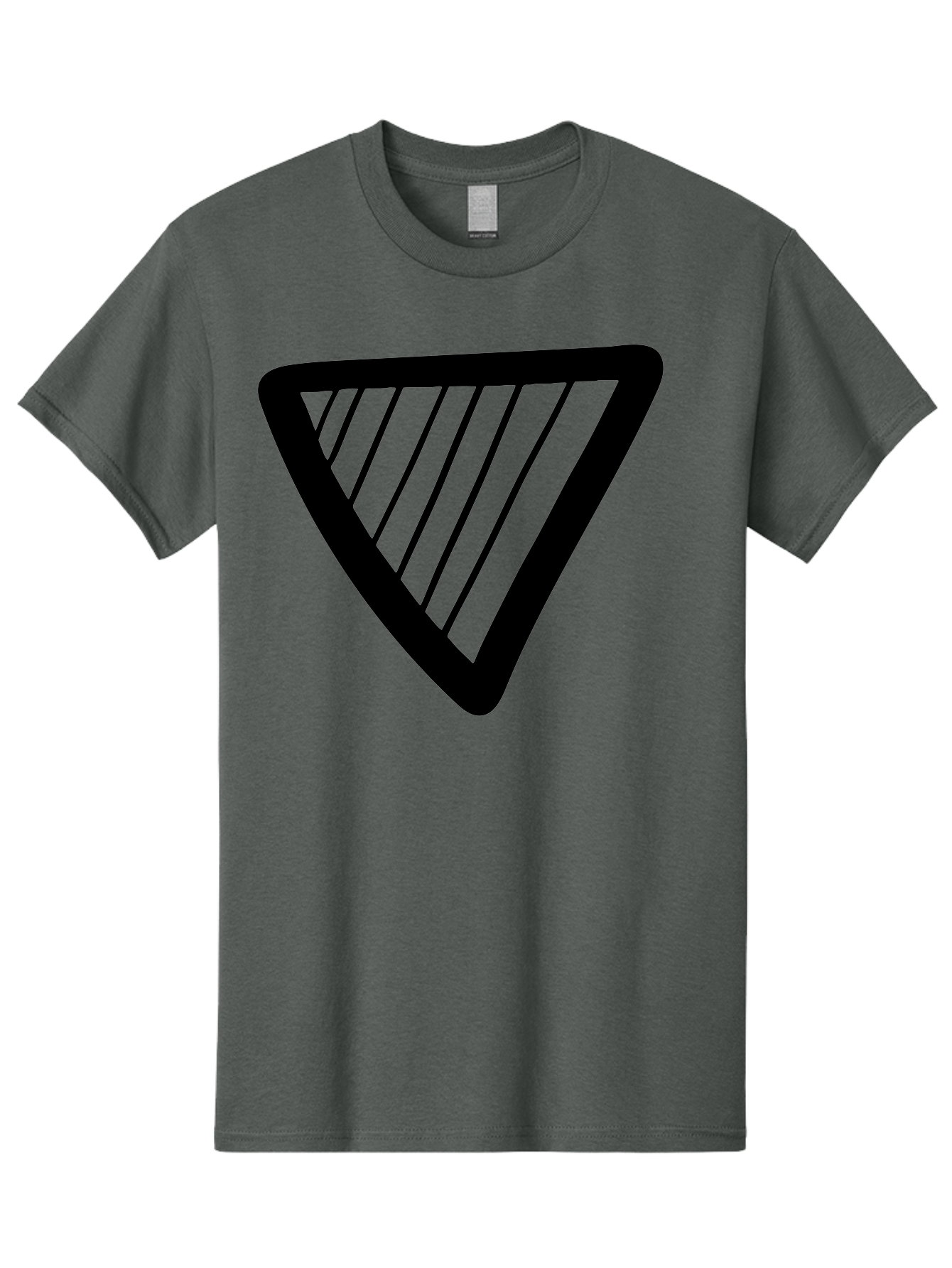 Triangle Men'S Graphic Tee, 100% Cotton, Comfortable Casual Summer Wear, Machine Washable, Triangle Shape, Yield Sign, Caution Sign, Black Outline, Warning Symbol, Traffic Sign, Road Safety, Diagonal Lines -  Aaa503 3