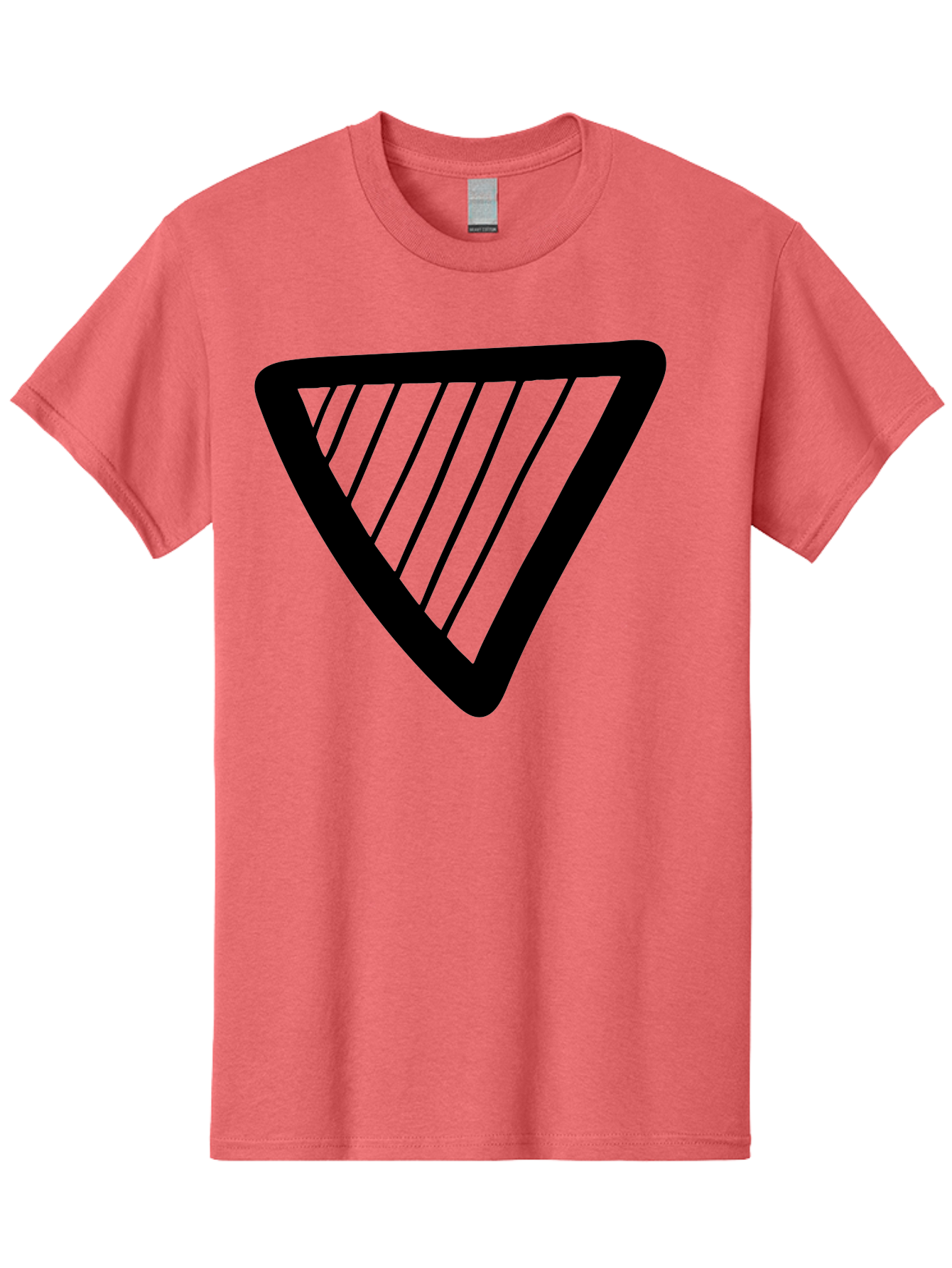 Triangle Men'S Graphic Tee, 100% Cotton, Comfortable Casual Summer Wear, Machine Washable, Triangle Shape, Yield Sign, Caution Sign, Black Outline, Warning Symbol, Traffic Sign, Road Safety, Diagonal Lines -  Aaa503 5