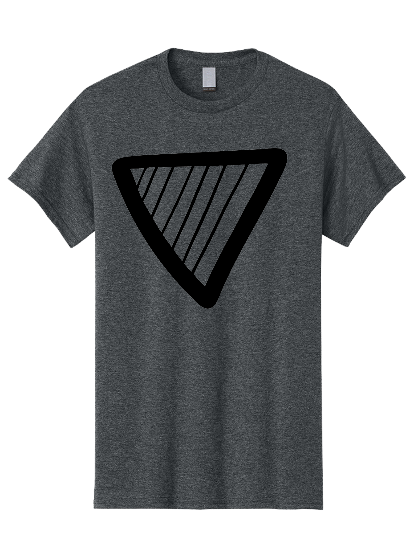Triangle Men'S Graphic Tee, 100% Cotton, Comfortable Casual Summer Wear, Machine Washable, Triangle Shape, Yield Sign, Caution Sign, Black Outline, Warning Symbol, Traffic Sign, Road Safety, Diagonal Lines -  Aaa503 7