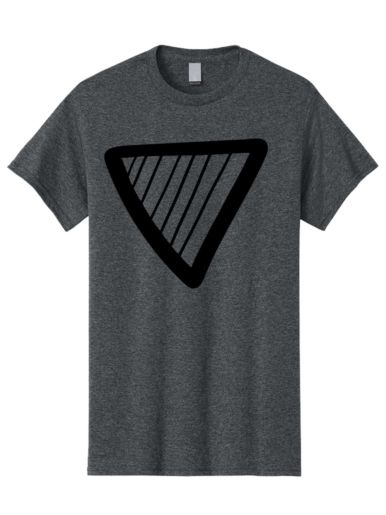 Triangle Men'S Graphic Tee, 100% Cotton, Comfortable Casual Summer Wear, Machine Washable, Triangle Shape, Yield Sign, Caution Sign, Black Outline, Warning Symbol, Traffic Sign, Road Safety, Diagonal Lines -  Aaa503 15