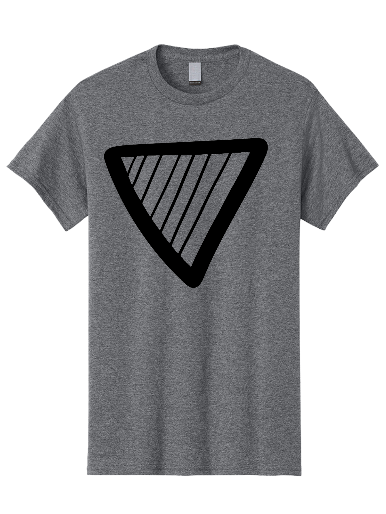 Triangle Men'S Graphic Tee, 100% Cotton, Comfortable Casual Summer Wear, Machine Washable, Triangle Shape, Yield Sign, Caution Sign, Black Outline, Warning Symbol, Traffic Sign, Road Safety, Diagonal Lines -  Aaa503 9