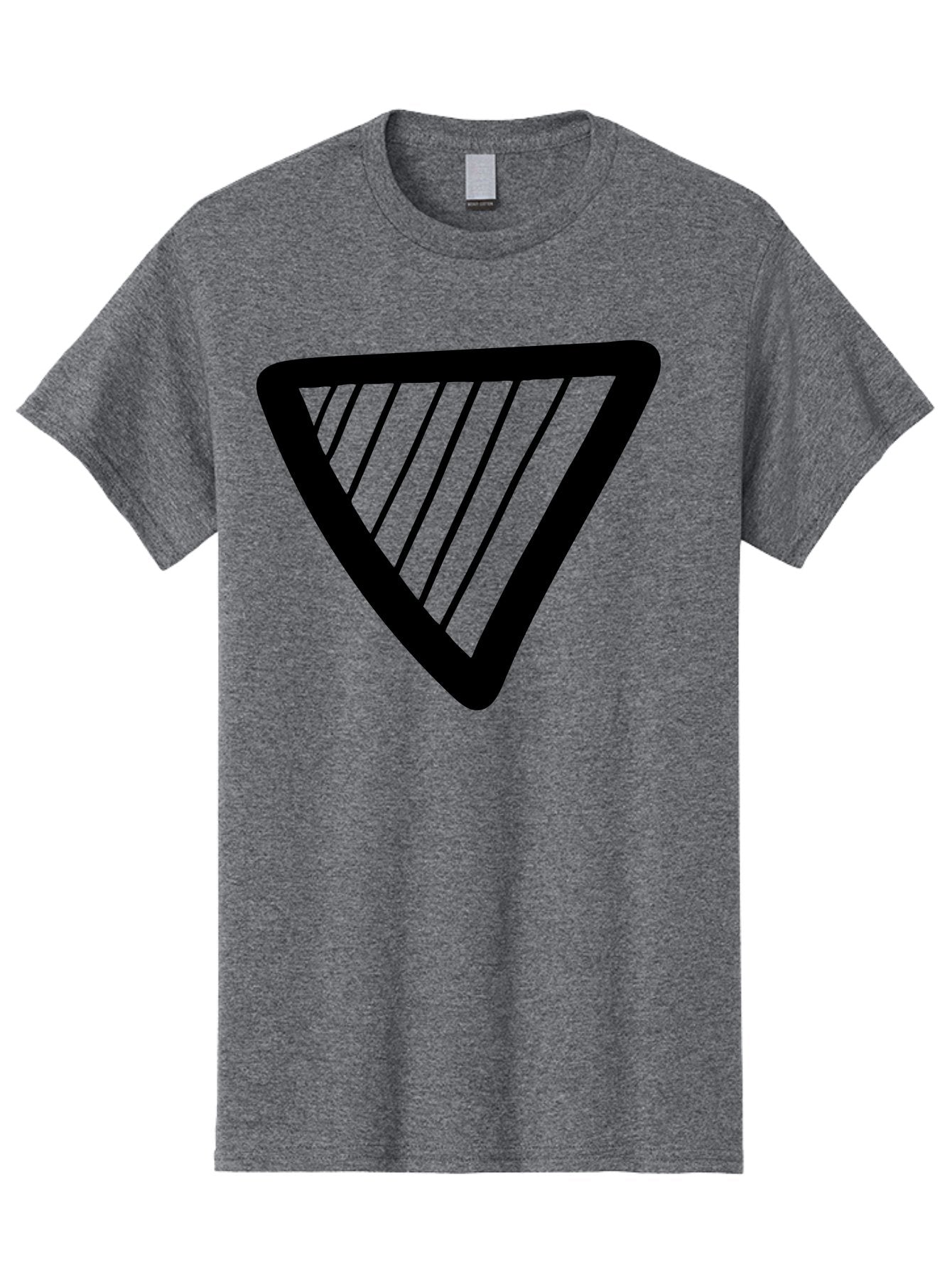 Triangle Men'S Graphic Tee, 100% Cotton, Comfortable Casual Summer Wear, Machine Washable, Triangle Shape, Yield Sign, Caution Sign, Black Outline, Warning Symbol, Traffic Sign, Road Safety, Diagonal Lines -  Aaa503 11