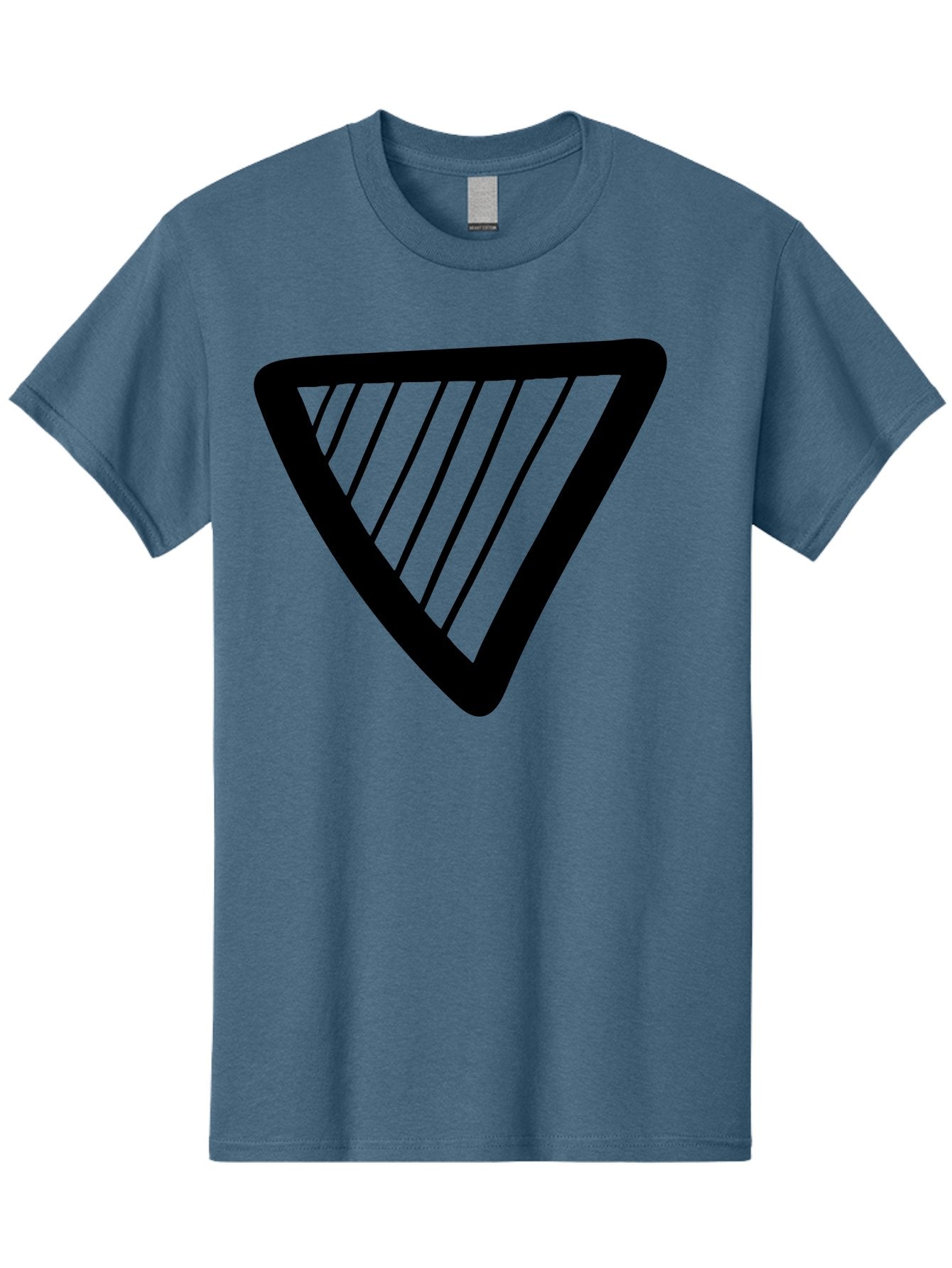 Triangle Men'S Graphic Tee, 100% Cotton, Comfortable Casual Summer Wear, Machine Washable, Triangle Shape, Yield Sign, Caution Sign, Black Outline, Warning Symbol, Traffic Sign, Road Safety, Diagonal Lines -  Aaa503 17