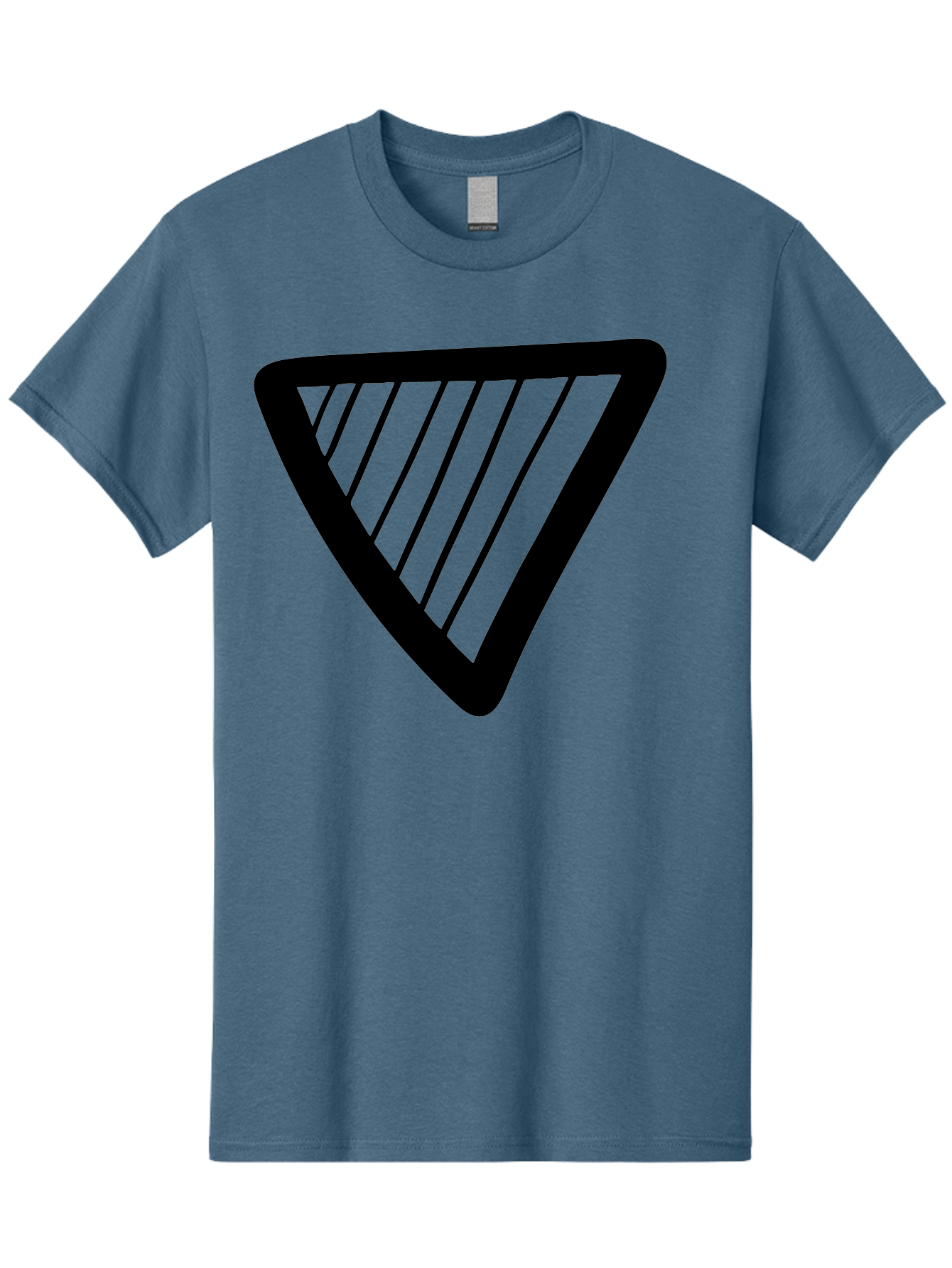 Triangle Men'S Graphic Tee, 100% Cotton, Comfortable Casual Summer Wear, Machine Washable, Triangle Shape, Yield Sign, Caution Sign, Black Outline, Warning Symbol, Traffic Sign, Road Safety, Diagonal Lines -  Aaa503 11