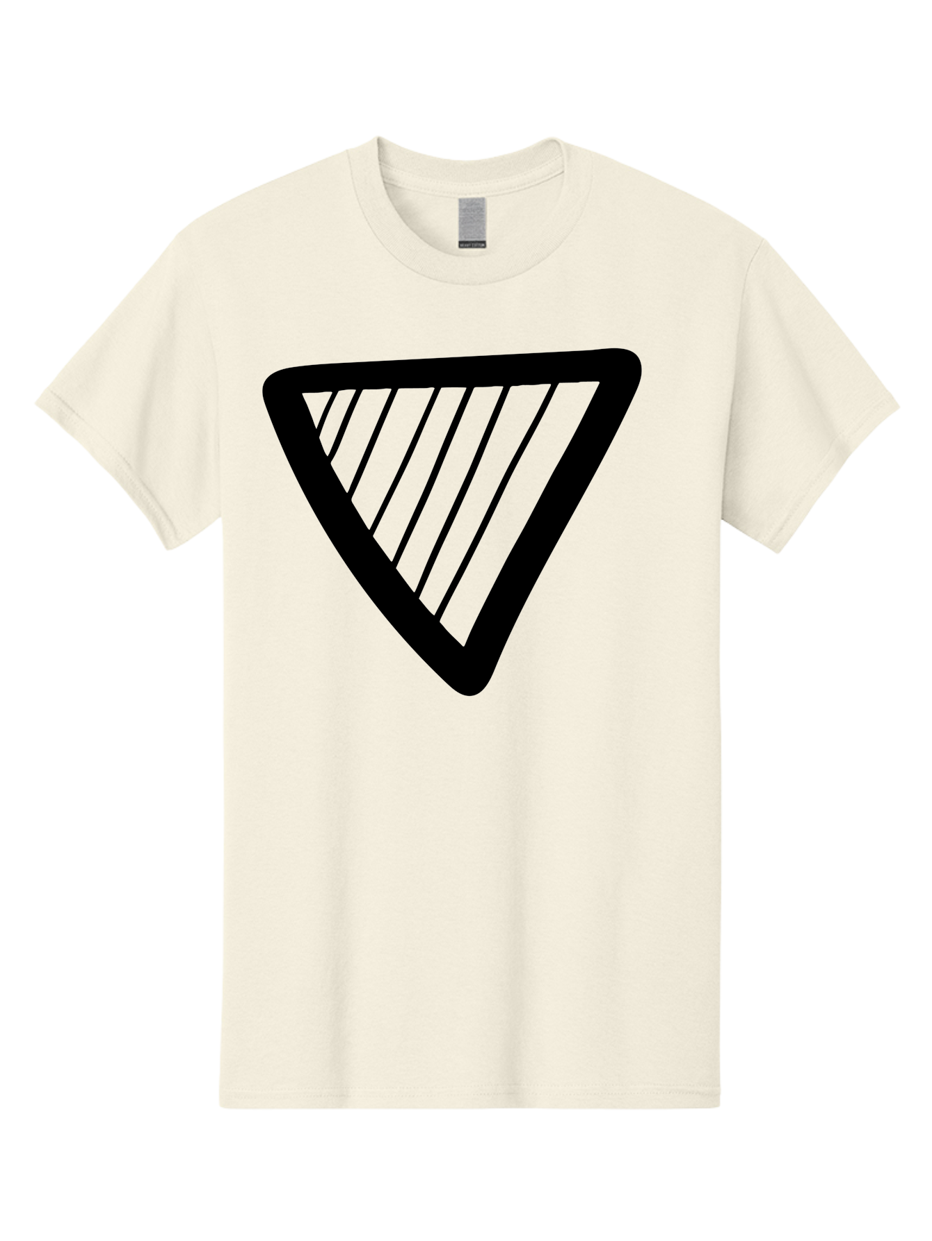 Triangle Men'S Graphic Tee, 100% Cotton, Comfortable Casual Summer Wear, Machine Washable, Triangle Shape, Yield Sign, Caution Sign, Black Outline, Warning Symbol, Traffic Sign, Road Safety, Diagonal Lines -  Aaa503 17