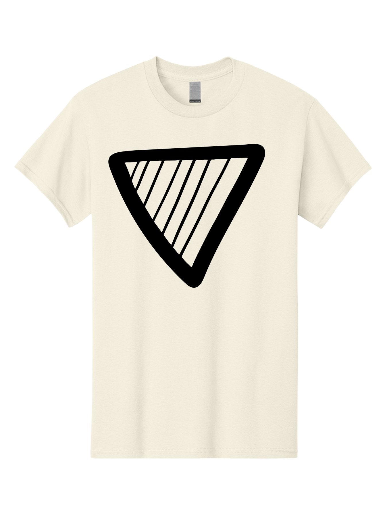 Triangle Men'S Graphic Tee, 100% Cotton, Comfortable Casual Summer Wear, Machine Washable, Triangle Shape, Yield Sign, Caution Sign, Black Outline, Warning Symbol, Traffic Sign, Road Safety, Diagonal Lines -  Aaa503 7