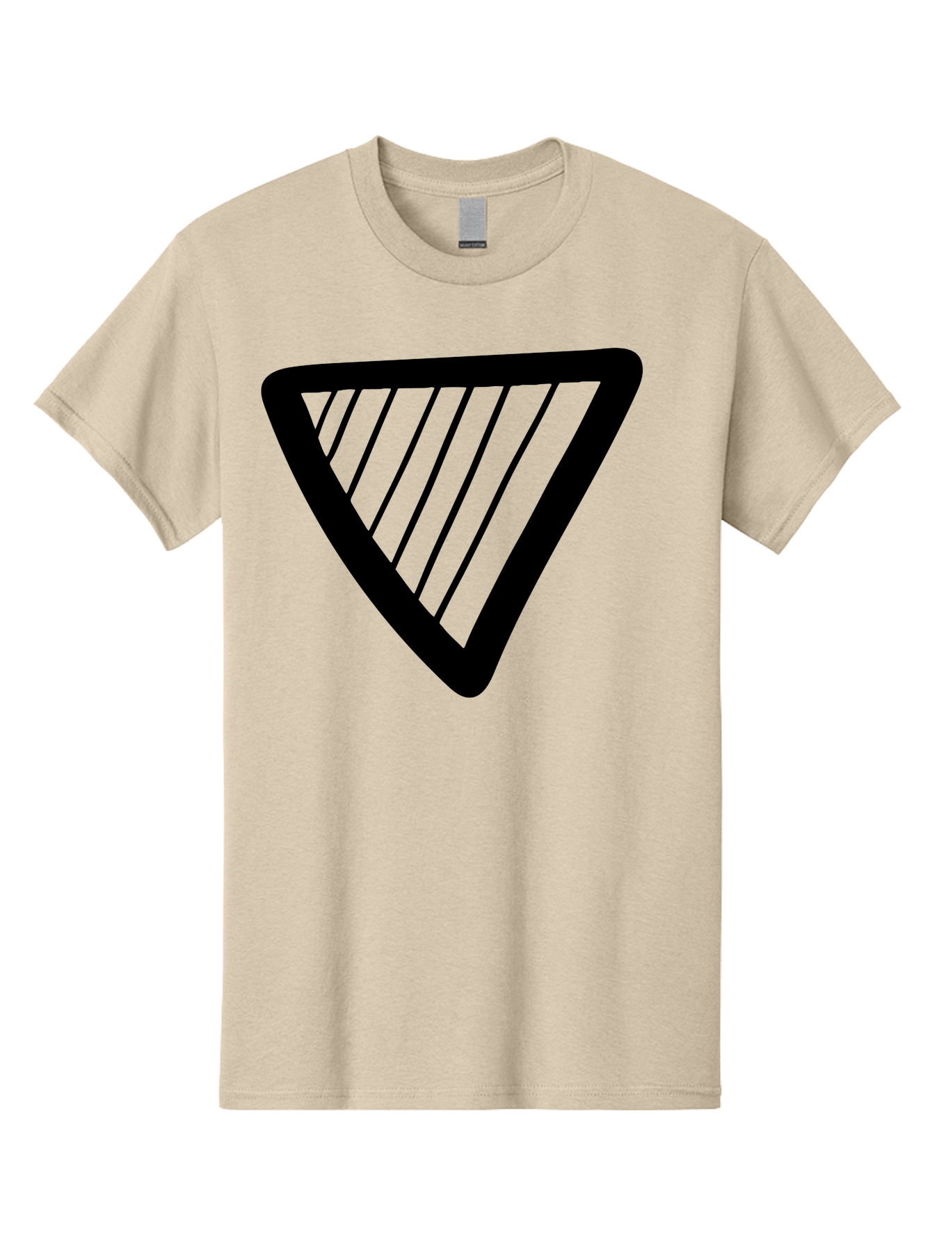 Triangle Men'S Graphic Tee, 100% Cotton, Comfortable Casual Summer Wear, Machine Washable, Triangle Shape, Yield Sign, Caution Sign, Black Outline, Warning Symbol, Traffic Sign, Road Safety, Diagonal Lines -  Aaa503 27