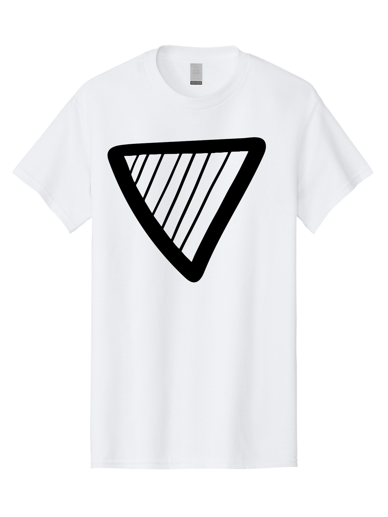 Triangle Men'S Graphic Tee, 100% Cotton, Comfortable Casual Summer Wear, Machine Washable, Triangle Shape, Yield Sign, Caution Sign, Black Outline, Warning Symbol, Traffic Sign, Road Safety, Diagonal Lines -  Aaa503 29