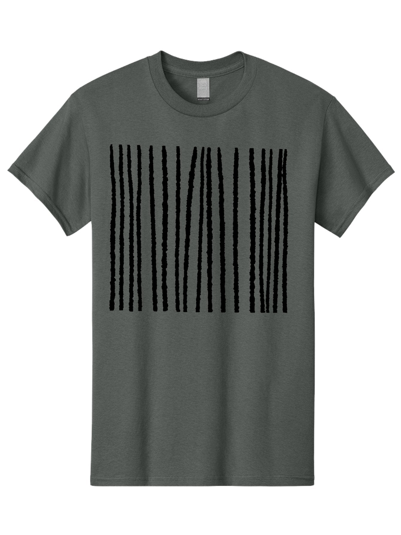 Vertical-Black-Lines Men'S Graphic Tee, 100% Cotton, Comfortable Casual Summer Wear, Machine Washable, Barcode Pattern, Black Stripes, Rough Texture, Vertical Lines, Code Design, Identification Label, Scannable Code, Product Labeling -  Aaa504 15