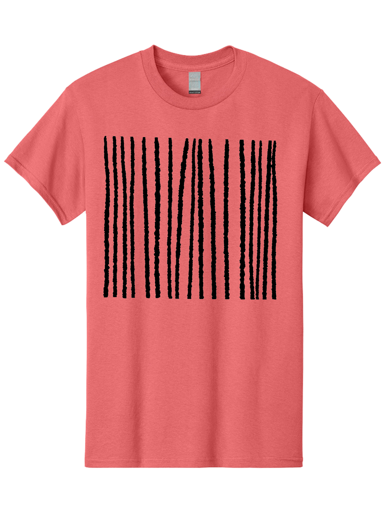 Vertical-Black-Lines Men'S Graphic Tee, 100% Cotton, Comfortable Casual Summer Wear, Machine Washable, Barcode Pattern, Black Stripes, Rough Texture, Vertical Lines, Code Design, Identification Label, Scannable Code, Product Labeling -  Aaa504 11