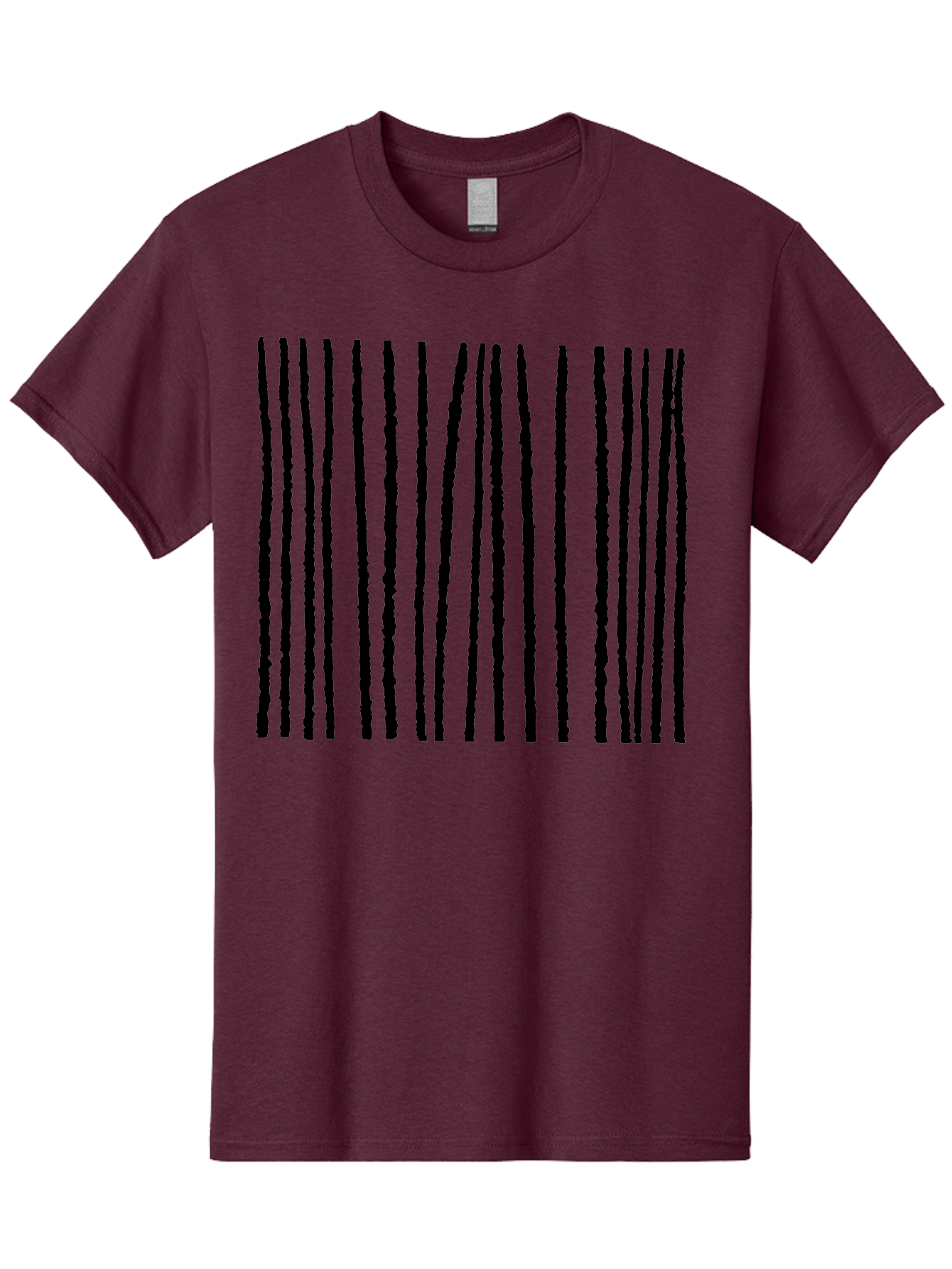 Vertical-Black-Lines Men'S Graphic Tee, 100% Cotton, Comfortable Casual Summer Wear, Machine Washable, Barcode Pattern, Black Stripes, Rough Texture, Vertical Lines, Code Design, Identification Label, Scannable Code, Product Labeling -  Aaa504 9