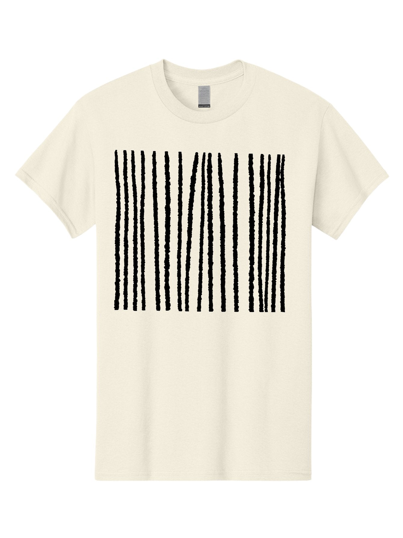 Vertical-Black-Lines Men'S Graphic Tee, 100% Cotton, Comfortable Casual Summer Wear, Machine Washable, Barcode Pattern, Black Stripes, Rough Texture, Vertical Lines, Code Design, Identification Label, Scannable Code, Product Labeling -  Aaa504 17
