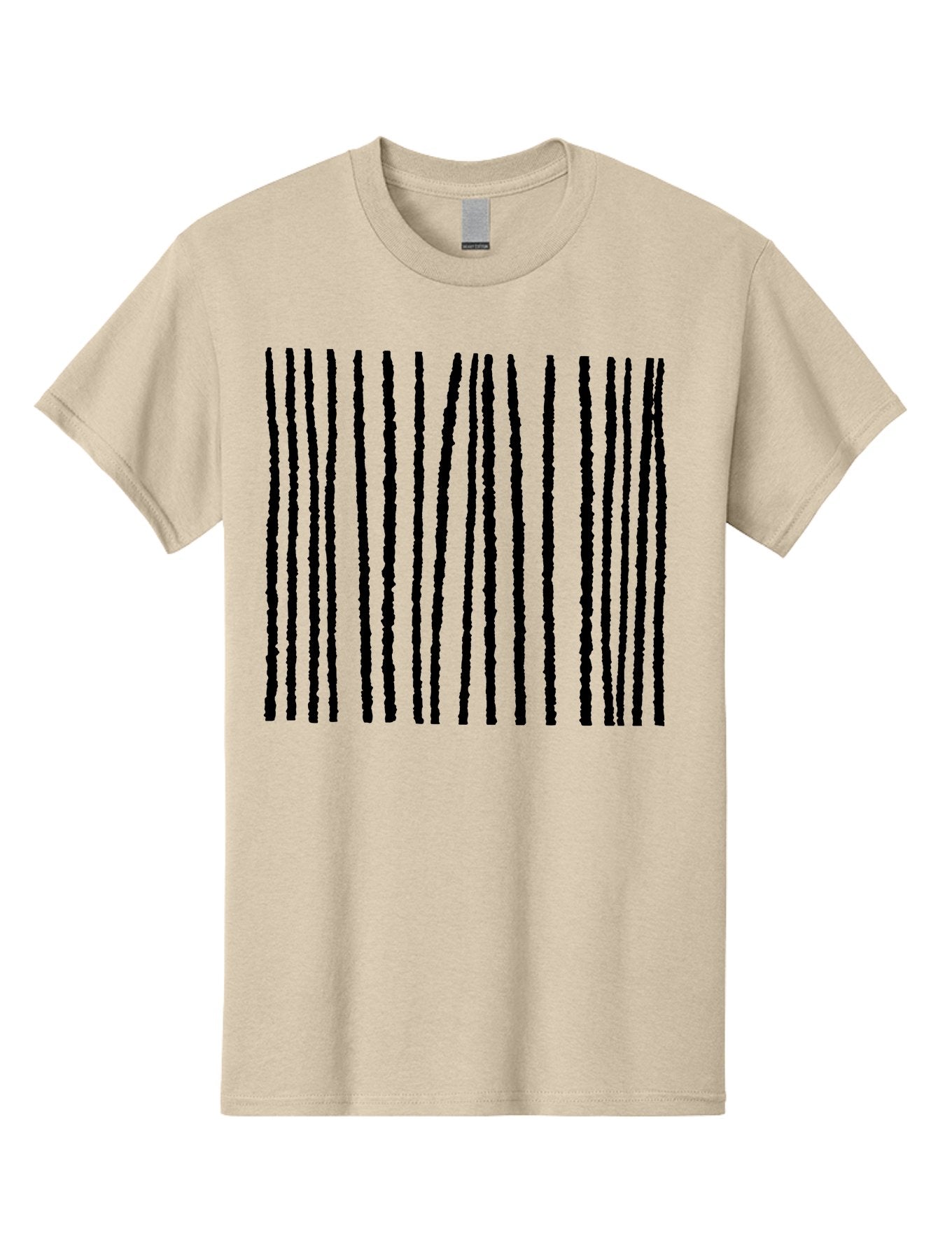 Vertical-Black-Lines Men'S Graphic Tee, 100% Cotton, Comfortable Casual Summer Wear, Machine Washable, Barcode Pattern, Black Stripes, Rough Texture, Vertical Lines, Code Design, Identification Label, Scannable Code, Product Labeling -  Aaa504 21