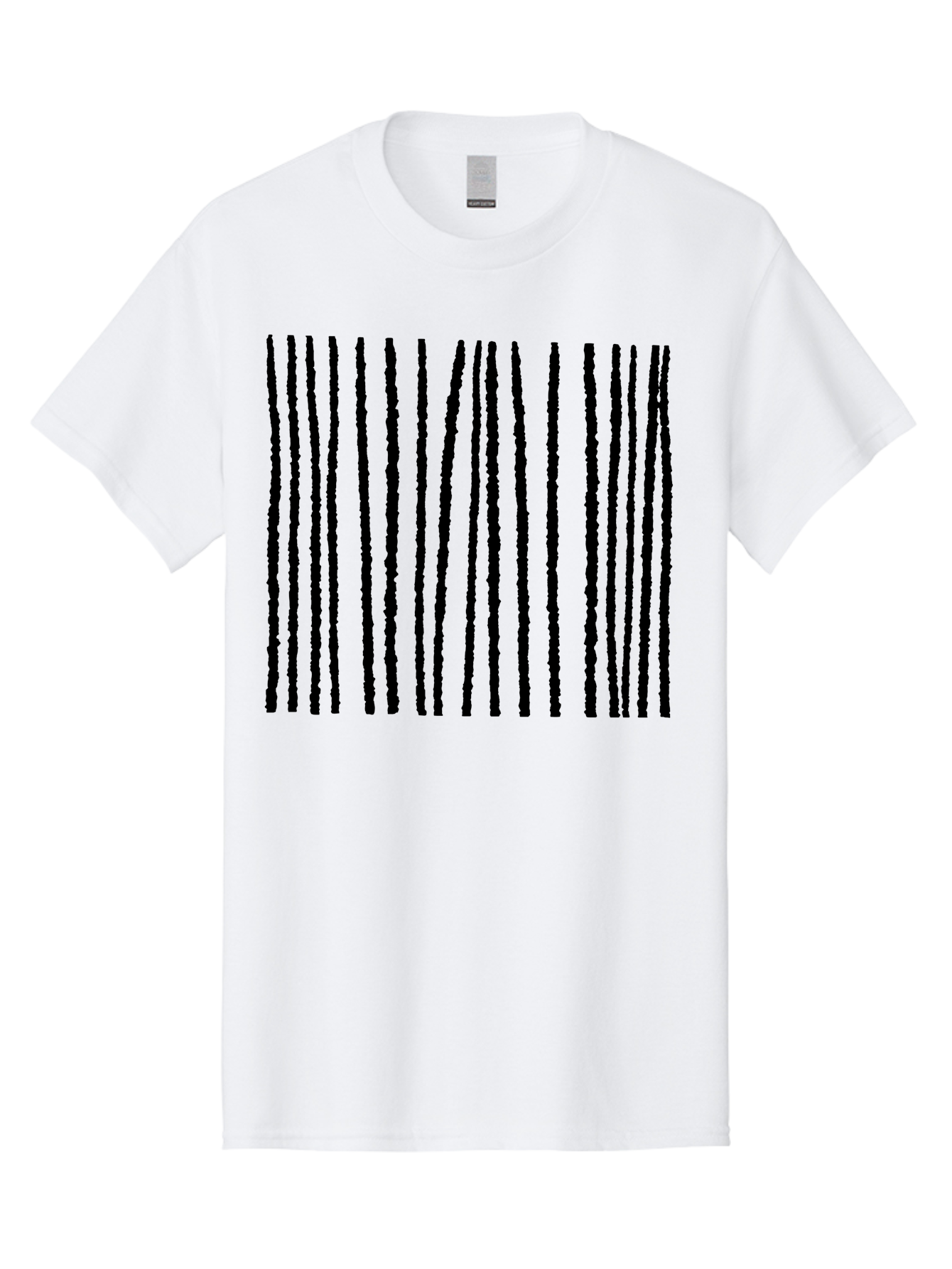 Vertical-Black-Lines Men'S Graphic Tee, 100% Cotton, Comfortable Casual Summer Wear, Machine Washable, Barcode Pattern, Black Stripes, Rough Texture, Vertical Lines, Code Design, Identification Label, Scannable Code, Product Labeling -  Aaa504 17
