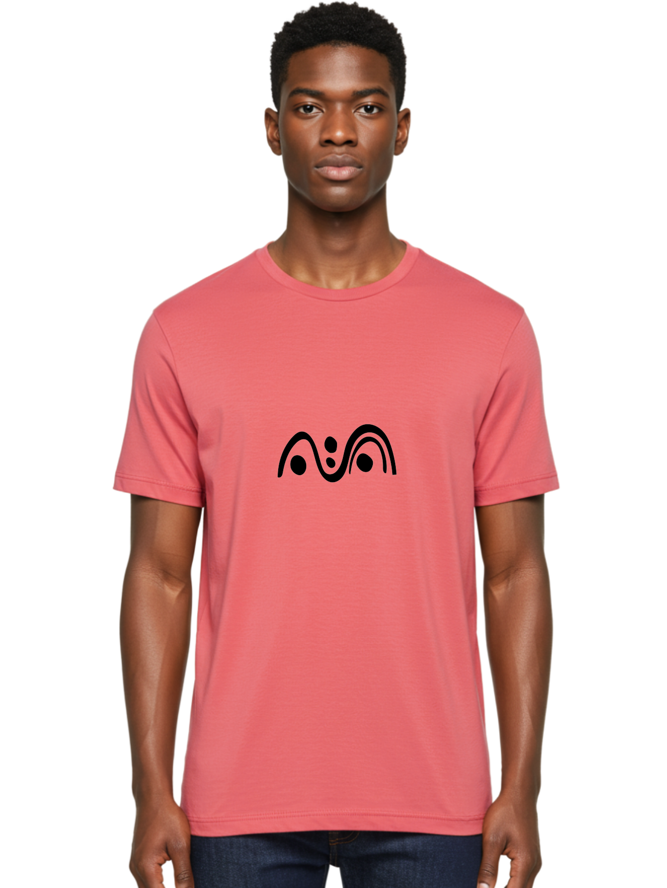 Wavy-Lines-And-Dots Men'S Graphic Tee, 100% Cotton, Comfortable Casual Summer Wear, Machine Washable, Abstract Design, Minimalist Art, Black Silhouettes, Flowing Shapes, Curved Lines, Creative Pattern, Modern Graphic -  Aaa507 18