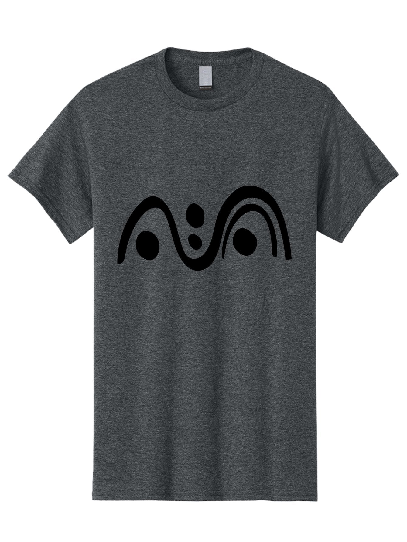 Wavy-Lines-And-Dots Men'S Graphic Tee, 100% Cotton, Comfortable Casual Summer Wear, Machine Washable, Abstract Design, Minimalist Art, Black Silhouettes, Flowing Shapes, Curved Lines, Creative Pattern, Modern Graphic -  Aaa507 19