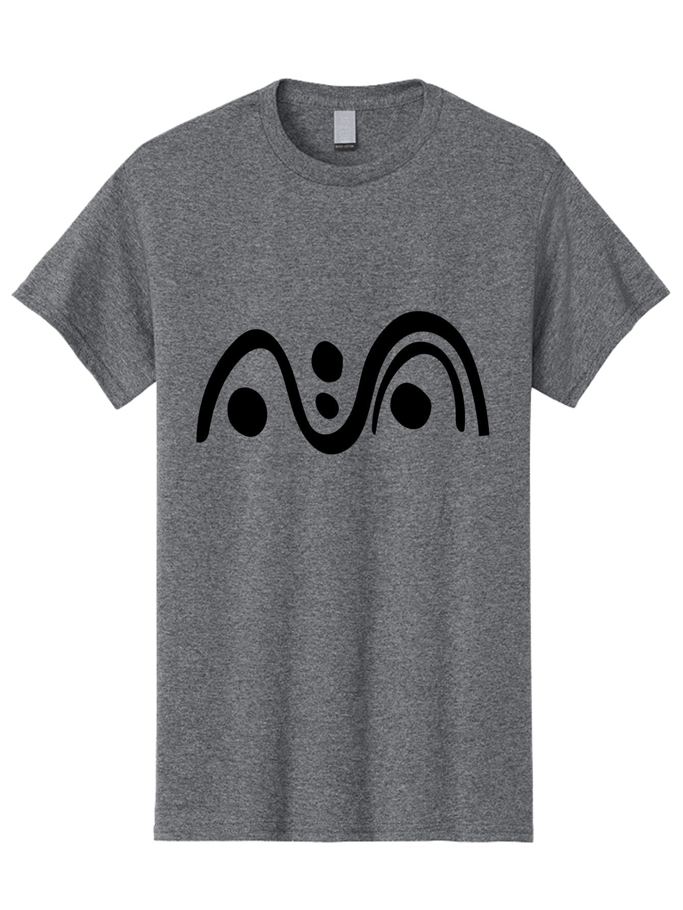 Wavy-Lines-And-Dots Men'S Graphic Tee, 100% Cotton, Comfortable Casual Summer Wear, Machine Washable, Abstract Design, Minimalist Art, Black Silhouettes, Flowing Shapes, Curved Lines, Creative Pattern, Modern Graphic -  Aaa507 27