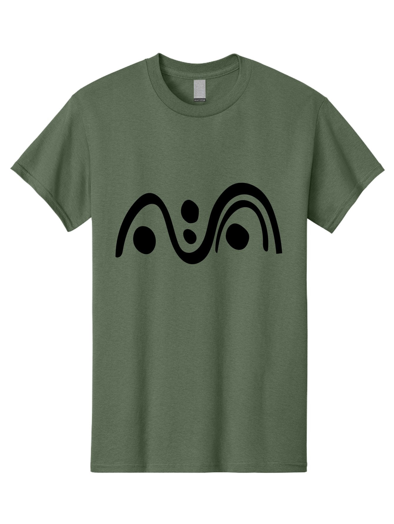 Wavy-Lines-And-Dots Men'S Graphic Tee, 100% Cotton, Comfortable Casual Summer Wear, Machine Washable, Abstract Design, Minimalist Art, Black Silhouettes, Flowing Shapes, Curved Lines, Creative Pattern, Modern Graphic -  Aaa507 13