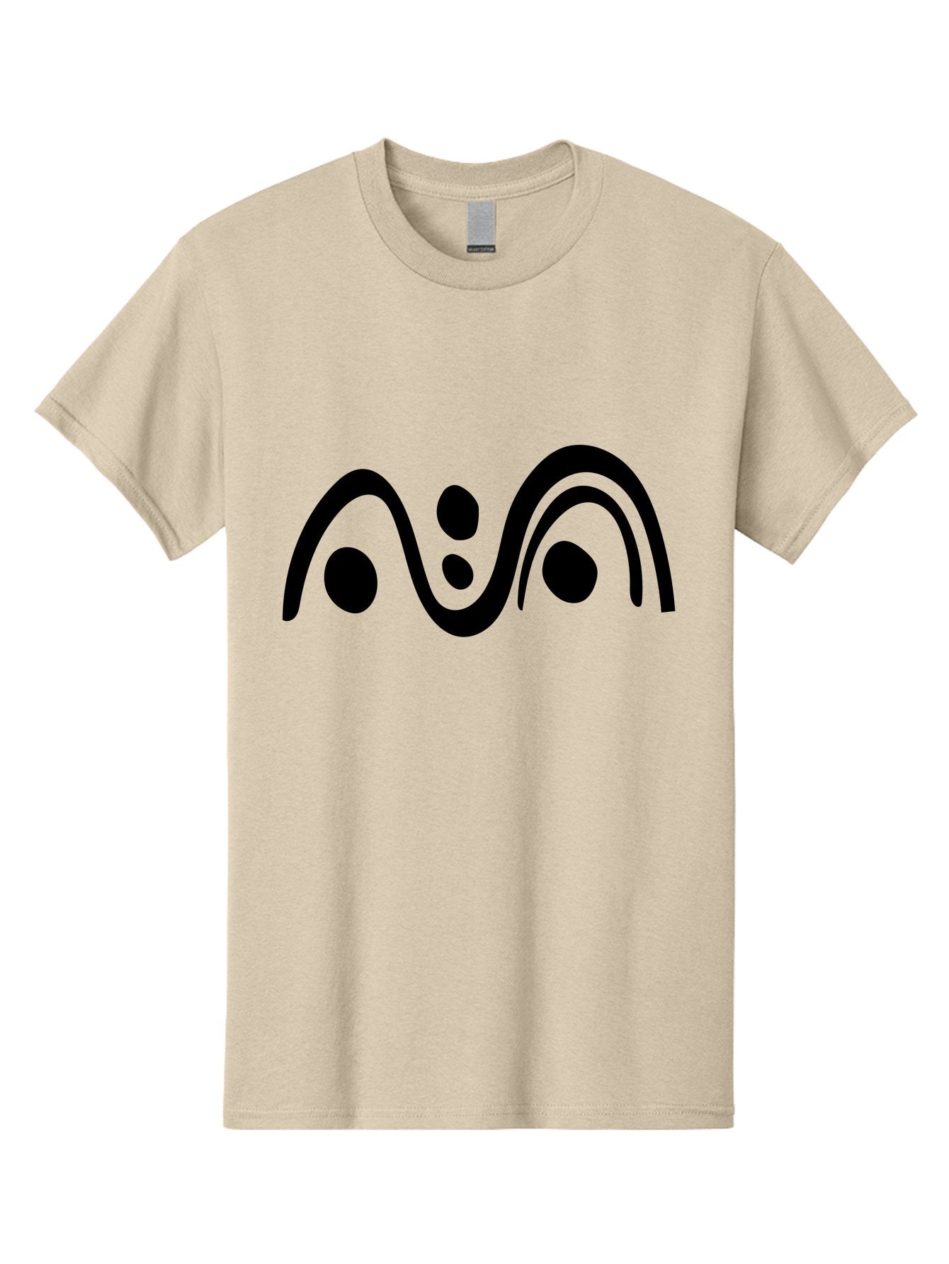 Wavy-Lines-And-Dots Men'S Graphic Tee, 100% Cotton, Comfortable Casual Summer Wear, Machine Washable, Abstract Design, Minimalist Art, Black Silhouettes, Flowing Shapes, Curved Lines, Creative Pattern, Modern Graphic -  Aaa507 17