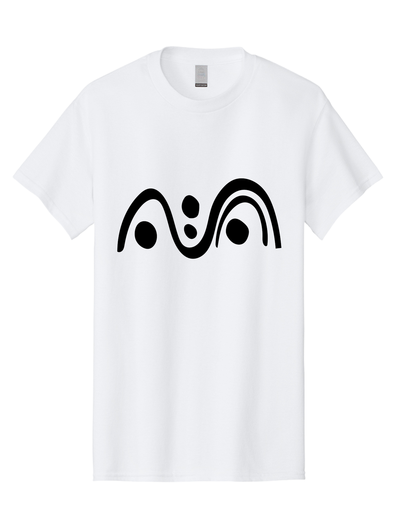 Wavy-Lines-And-Dots Men'S Graphic Tee, 100% Cotton, Comfortable Casual Summer Wear, Machine Washable, Abstract Design, Minimalist Art, Black Silhouettes, Flowing Shapes, Curved Lines, Creative Pattern, Modern Graphic -  Aaa507 13