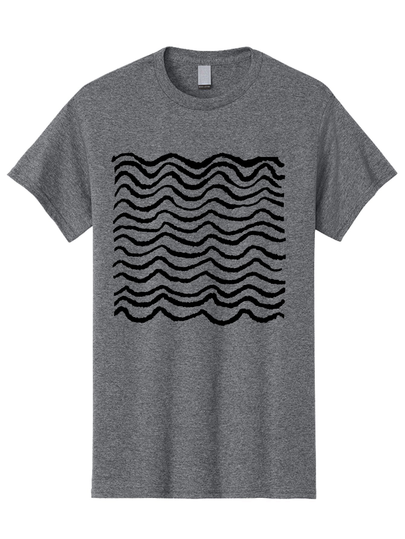 Wavy-Lines-Pattern Men'S Graphic Tee, 100% Cotton, Comfortable Casual Summer Wear, Machine Washable, Wavy Lines, Black Lines, Fluid Patterns, Abstract Design, Wavy Shapes, Modern Art, Graphic Elements, Dynamic Curves -  Aaa508 21