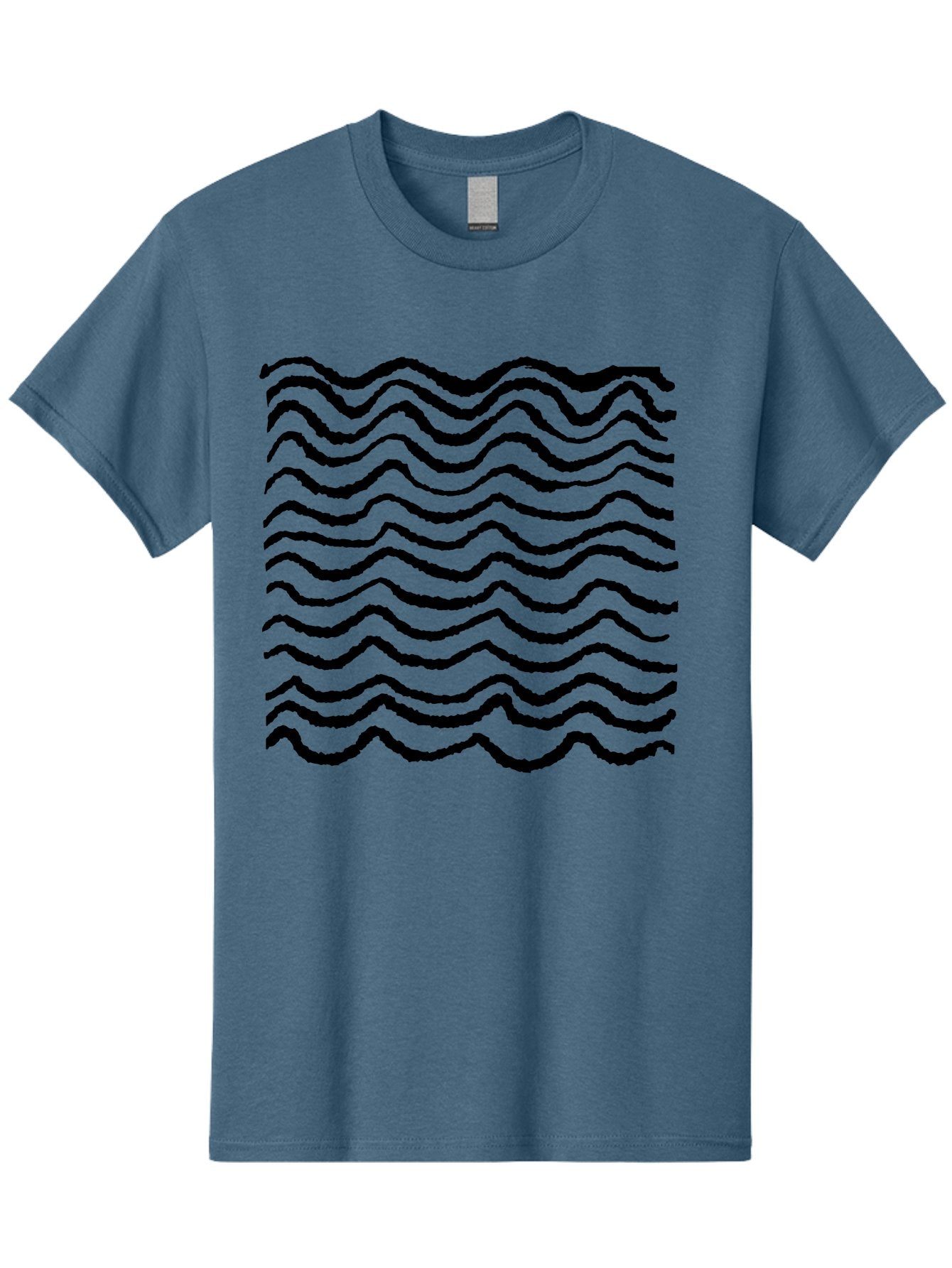 Wavy-Lines-Pattern Men'S Graphic Tee, 100% Cotton, Comfortable Casual Summer Wear, Machine Washable, Wavy Lines, Black Lines, Fluid Patterns, Abstract Design, Wavy Shapes, Modern Art, Graphic Elements, Dynamic Curves -  Aaa508 15