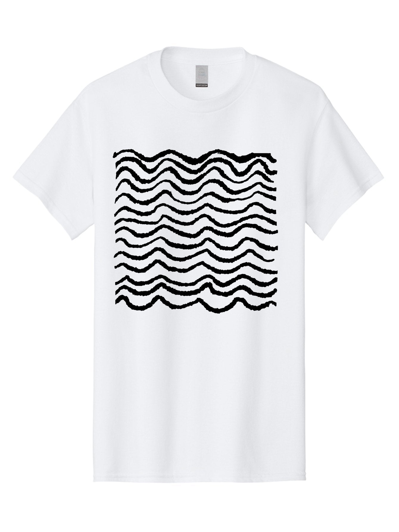Wavy-Lines-Pattern Men'S Graphic Tee, 100% Cotton, Comfortable Casual Summer Wear, Machine Washable, Wavy Lines, Black Lines, Fluid Patterns, Abstract Design, Wavy Shapes, Modern Art, Graphic Elements, Dynamic Curves -  Aaa508 3