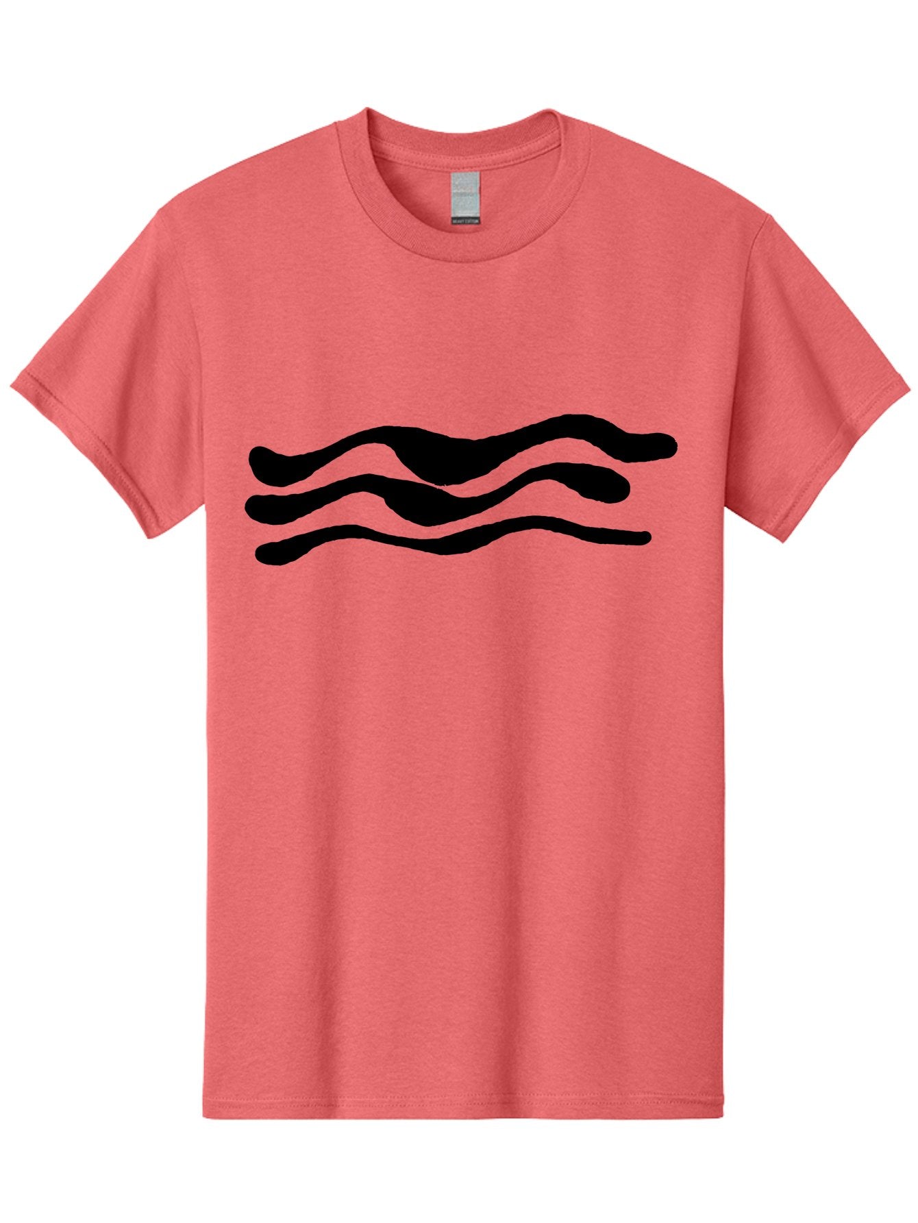 Wavy-Lines Men'S Graphic Tee, 100% Cotton, Comfortable Casual Summer Wear, Machine Washable, Wavy Lines, Abstract Design, Minimalist Art, Fluid Shapes, Dynamic Pattern, Modern Graphic -  Aaa509 25