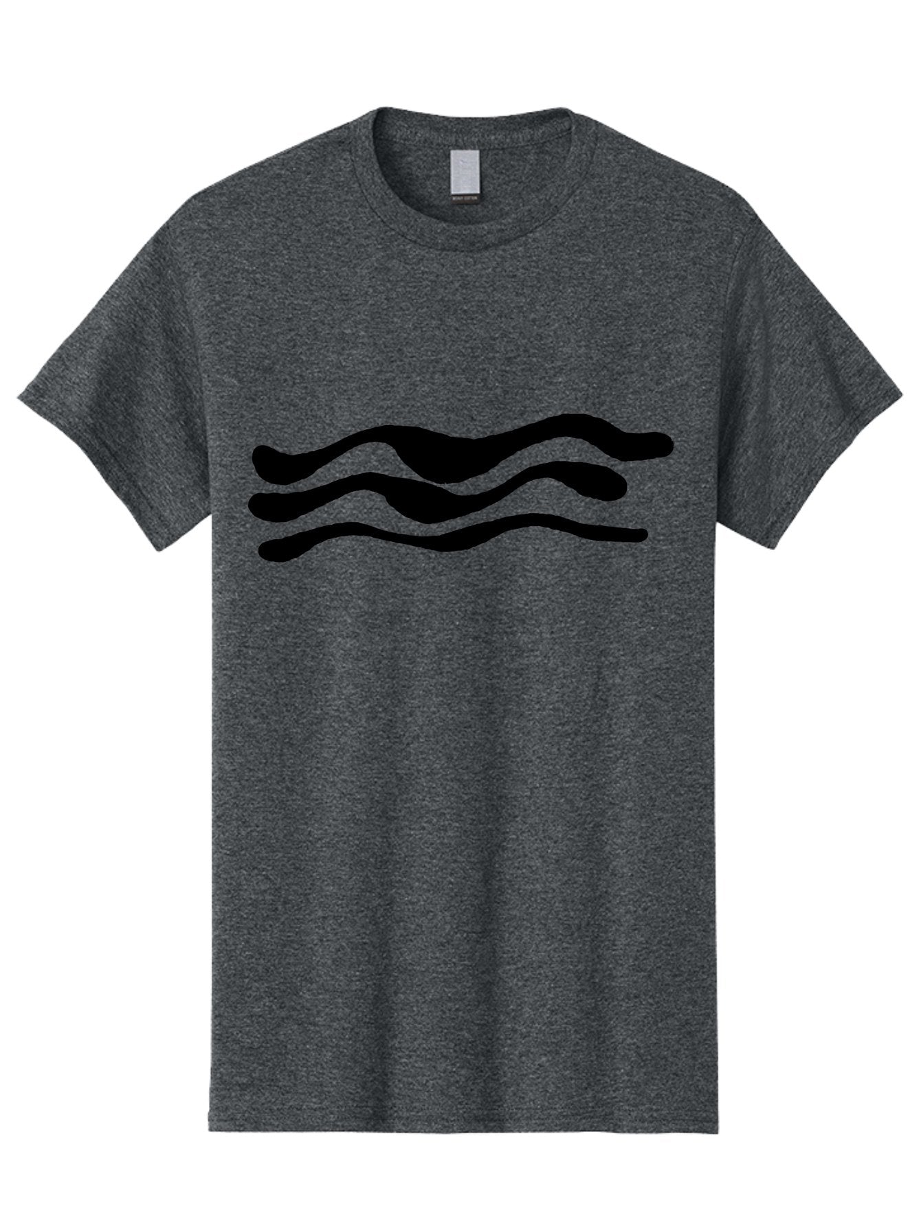 Wavy-Lines Men'S Graphic Tee, 100% Cotton, Comfortable Casual Summer Wear, Machine Washable, Wavy Lines, Abstract Design, Minimalist Art, Fluid Shapes, Dynamic Pattern, Modern Graphic -  Aaa509 5