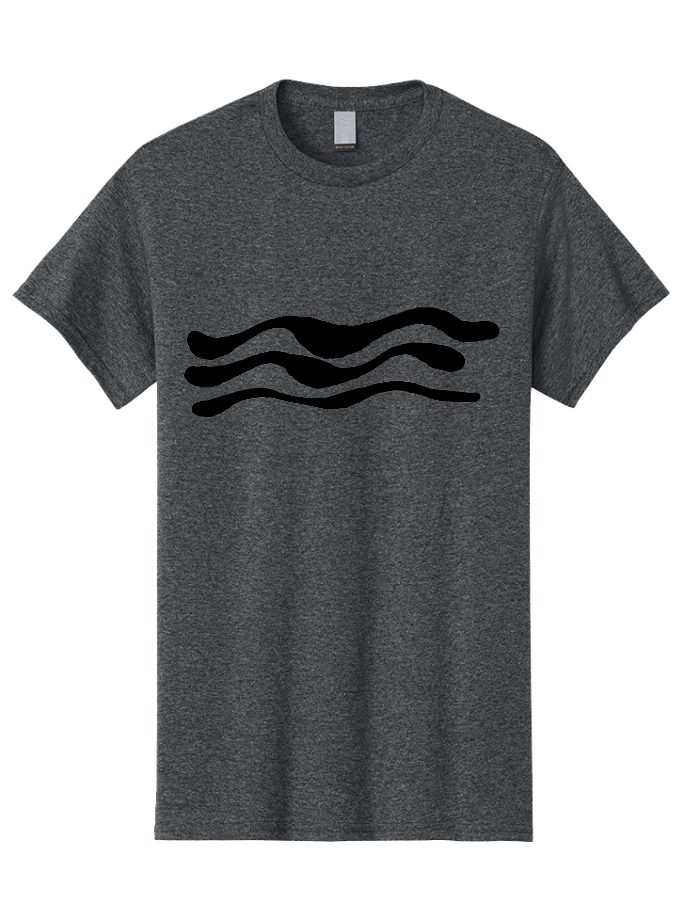 Wavy-Lines Men'S Graphic Tee, 100% Cotton, Comfortable Casual Summer Wear, Machine Washable, Wavy Lines, Abstract Design, Minimalist Art, Fluid Shapes, Dynamic Pattern, Modern Graphic -  Aaa509 23