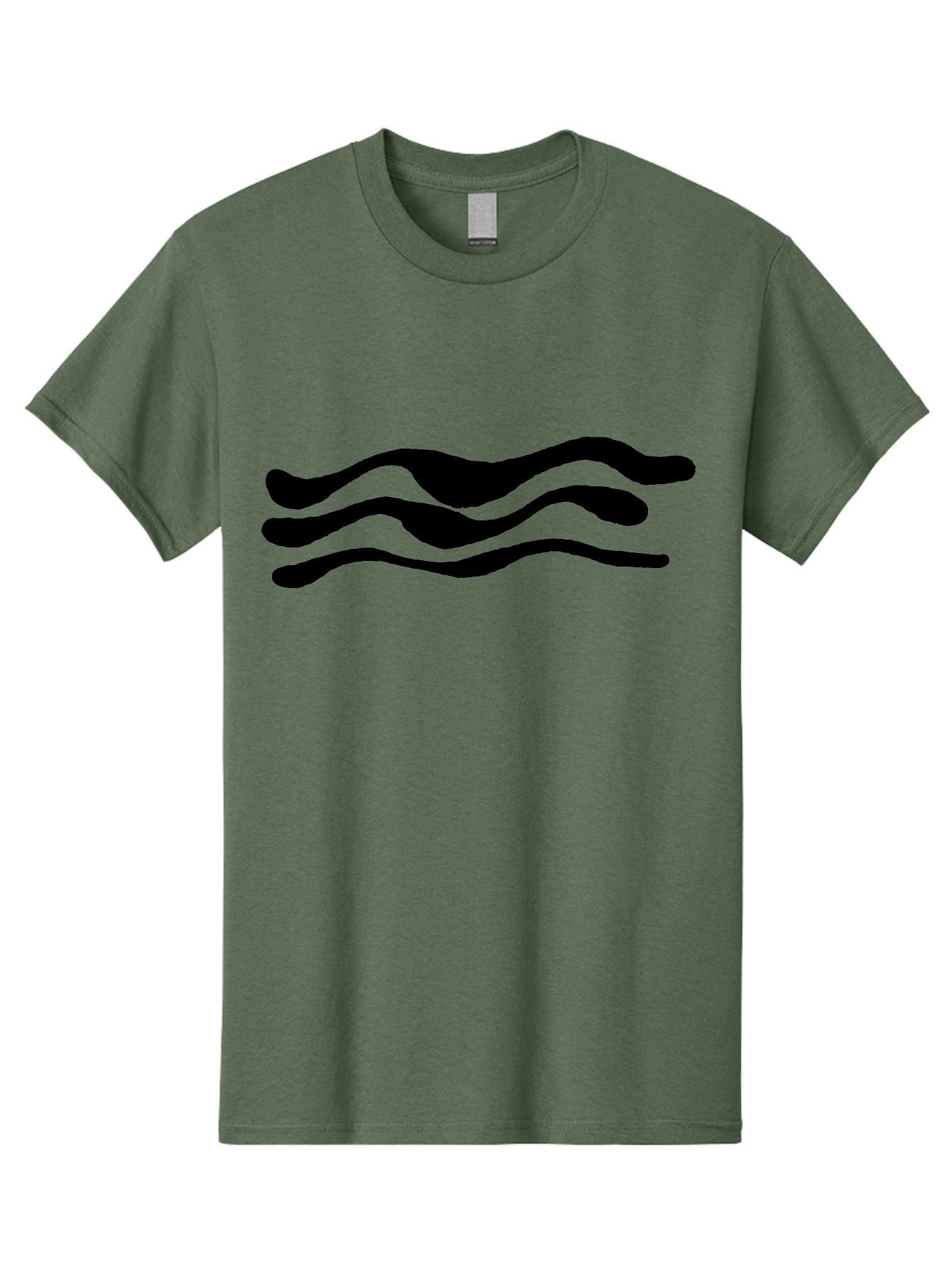 Wavy-Lines Men'S Graphic Tee, 100% Cotton, Comfortable Casual Summer Wear, Machine Washable, Wavy Lines, Abstract Design, Minimalist Art, Fluid Shapes, Dynamic Pattern, Modern Graphic -  Aaa509 3