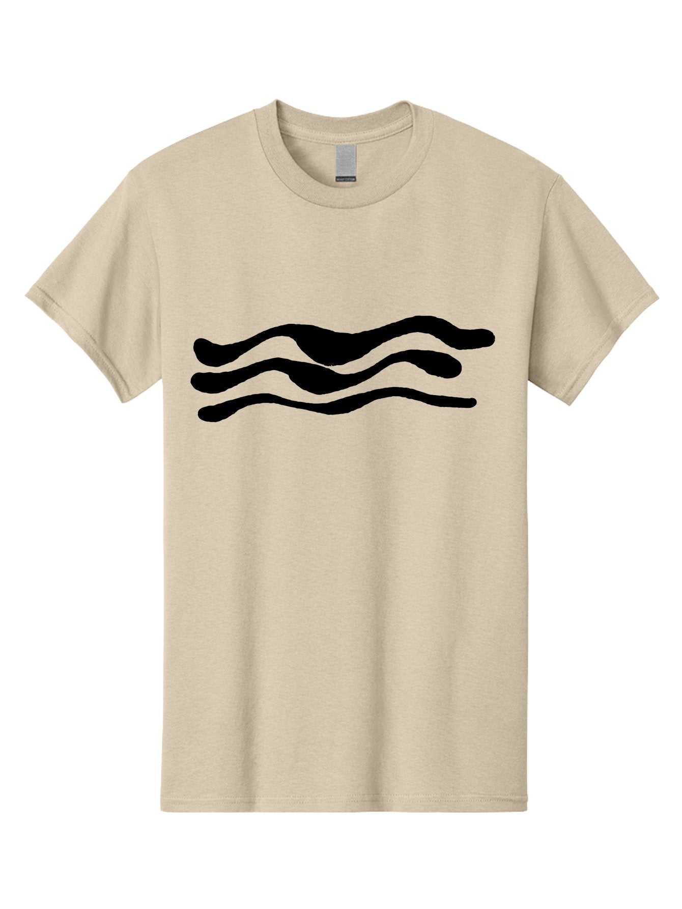 Wavy-Lines Men'S Graphic Tee, 100% Cotton, Comfortable Casual Summer Wear, Machine Washable, Wavy Lines, Abstract Design, Minimalist Art, Fluid Shapes, Dynamic Pattern, Modern Graphic -  Aaa509 9