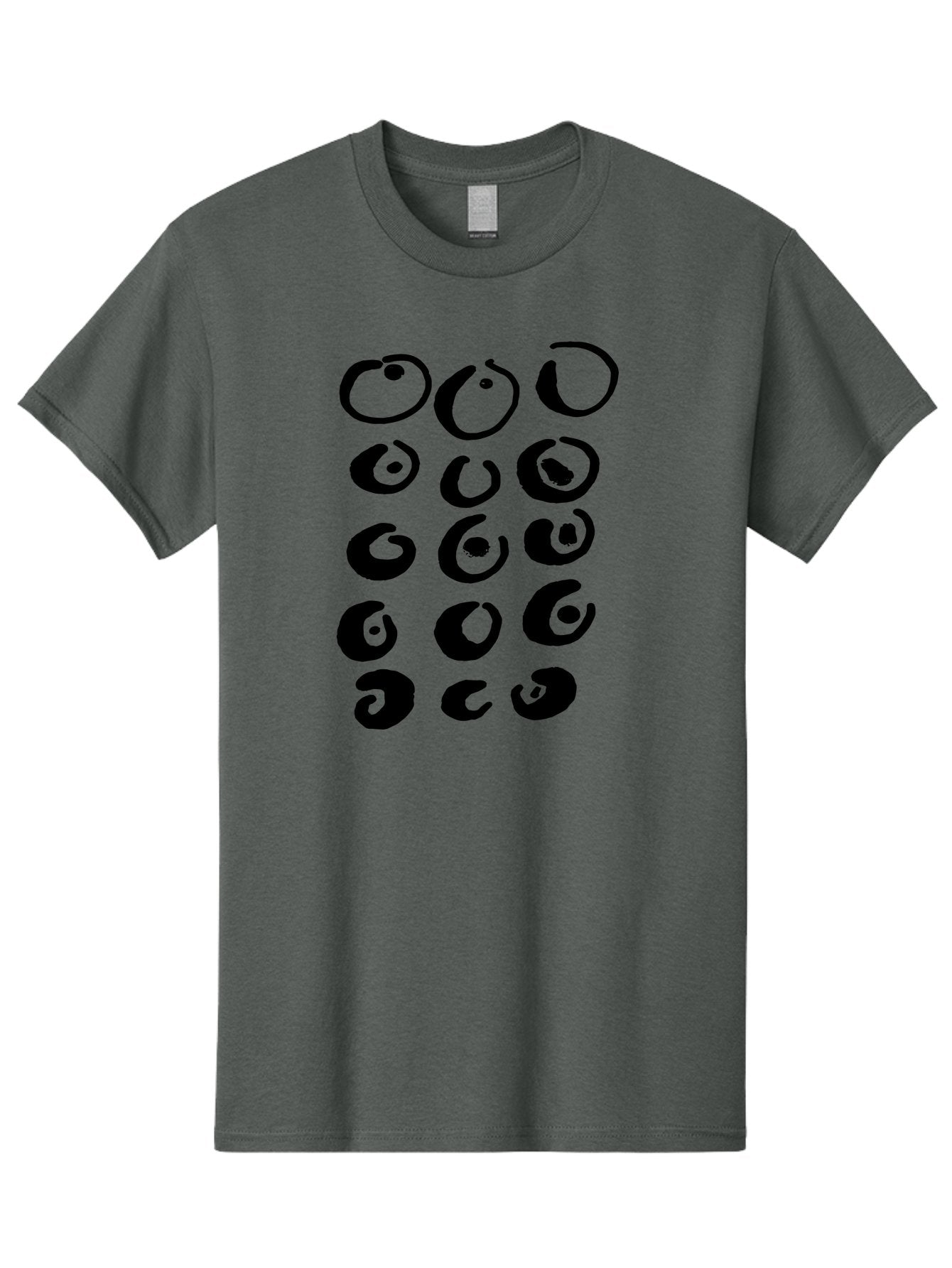 Yin-Yang-Symbols Men'S Graphic Tee, 100% Cotton, Comfortable Casual Summer Wear, Machine Washable, Black Comma Symbols, Punctuation Marks, Typography, Unique Designs, Creative Elements, Abstract Shapes, Visual Interest, -  Aaa510 21