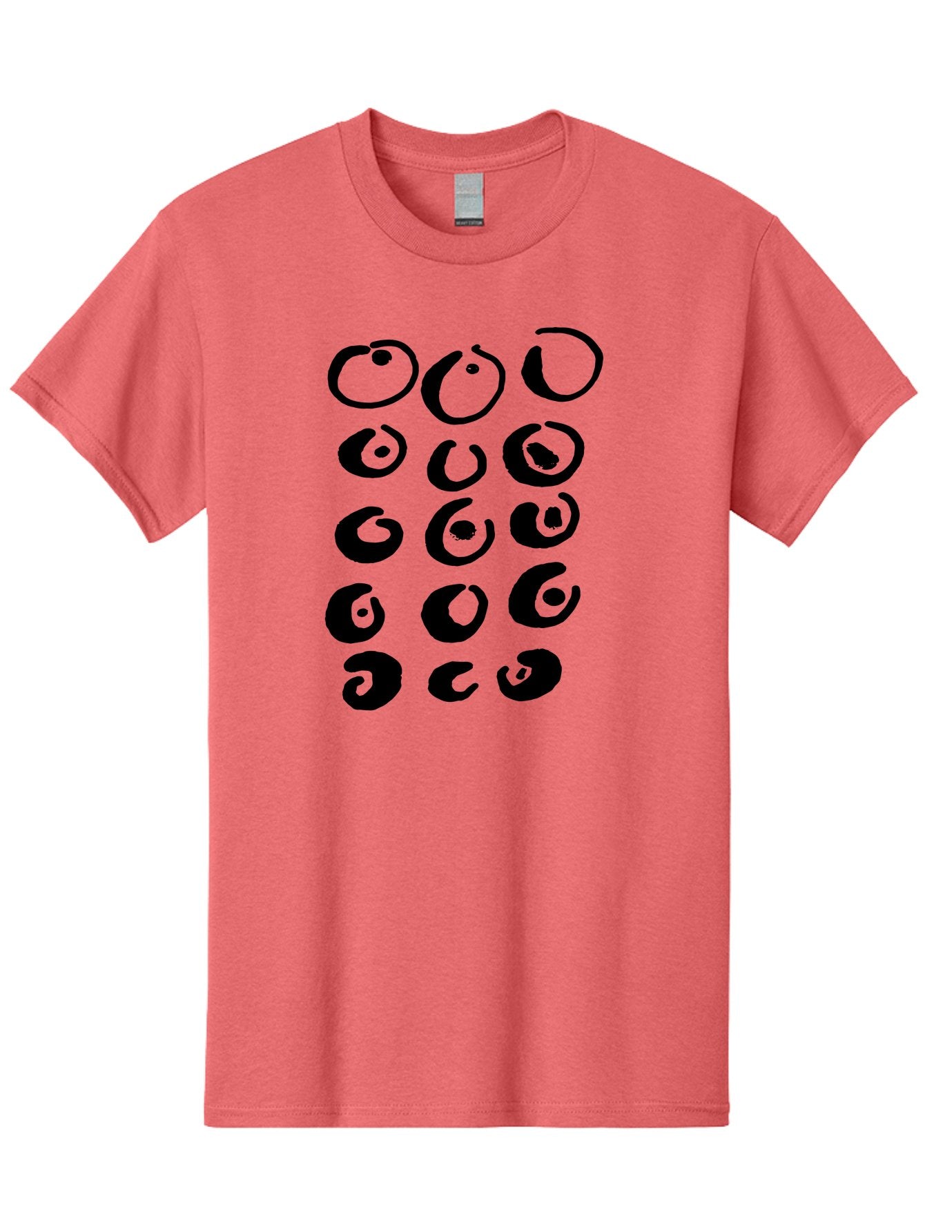 Yin-Yang-Symbols Men'S Graphic Tee, 100% Cotton, Comfortable Casual Summer Wear, Machine Washable, Black Comma Symbols, Punctuation Marks, Typography, Unique Designs, Creative Elements, Abstract Shapes, Visual Interest, -  Aaa510 11