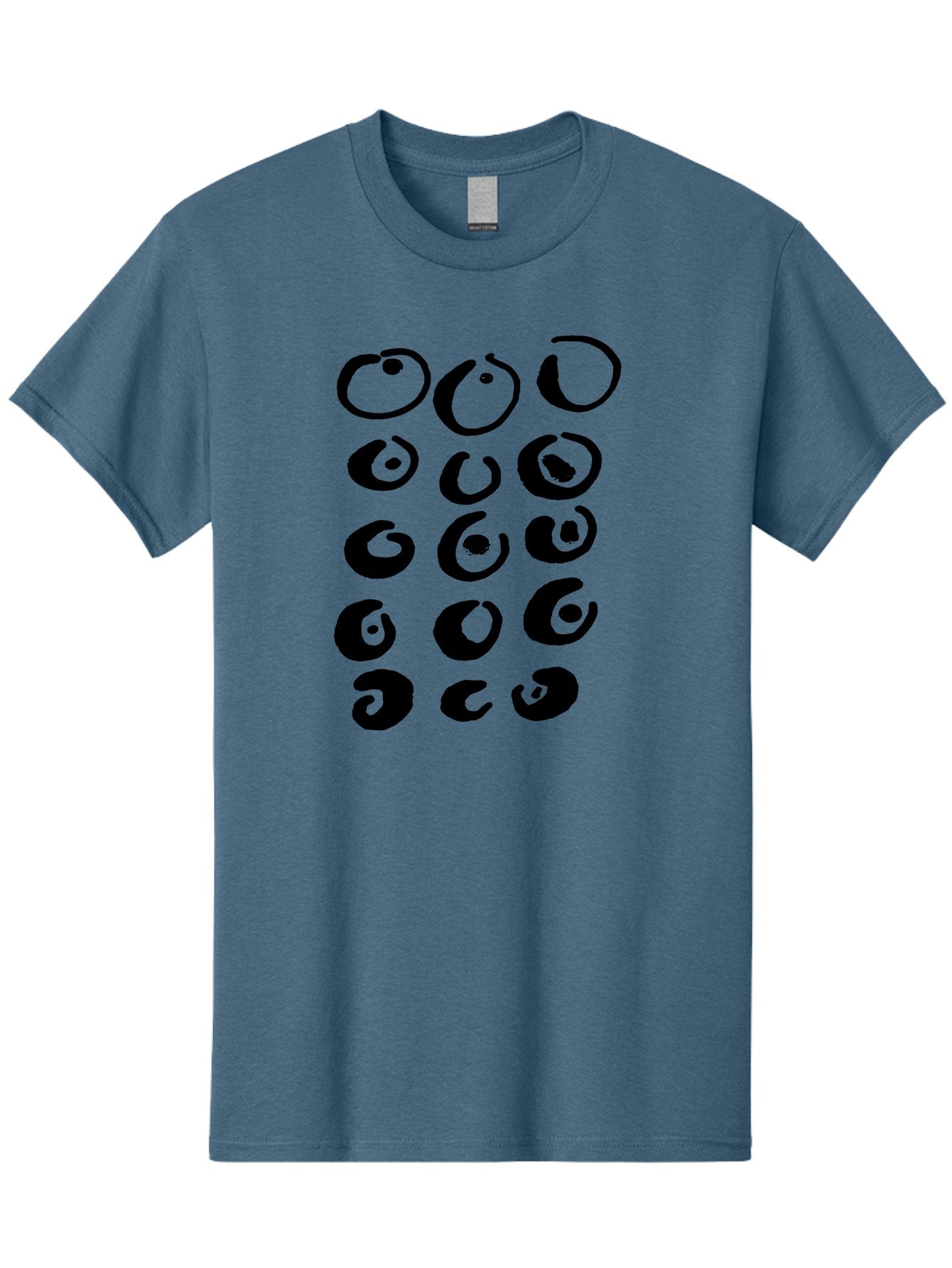 Yin-Yang-Symbols Men'S Graphic Tee, 100% Cotton, Comfortable Casual Summer Wear, Machine Washable, Black Comma Symbols, Punctuation Marks, Typography, Unique Designs, Creative Elements, Abstract Shapes, Visual Interest, -  Aaa510