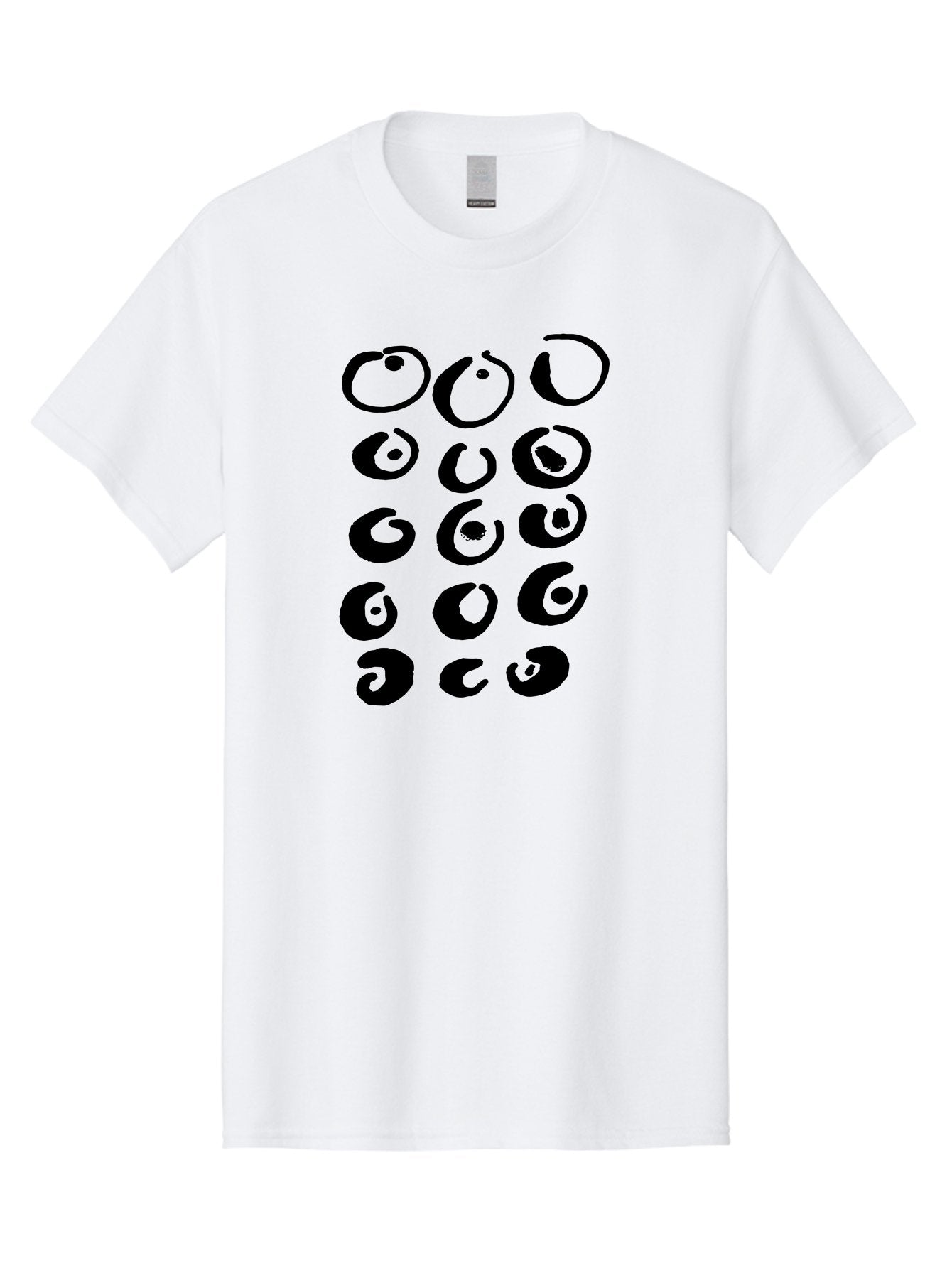 Yin-Yang-Symbols Men'S Graphic Tee, 100% Cotton, Comfortable Casual Summer Wear, Machine Washable, Black Comma Symbols, Punctuation Marks, Typography, Unique Designs, Creative Elements, Abstract Shapes, Visual Interest, -  Aaa510 3