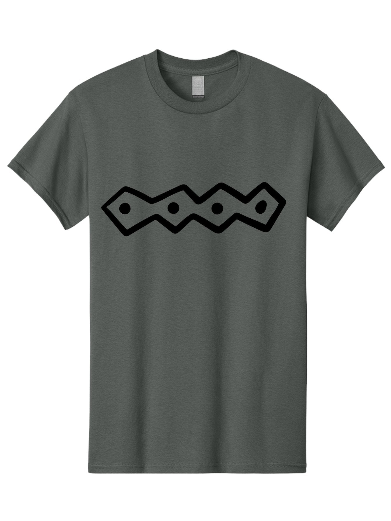 Zig-Zag-With-Dots Men'S Graphic Tee, 100% Cotton, Comfortable Casual Summer Wear, Machine Washable, Stylized Path, Wavy Line, Geometric Pattern, Minimalist Design, Simple Shapes, Abstract Art, Modern Graphic -  Aaa511