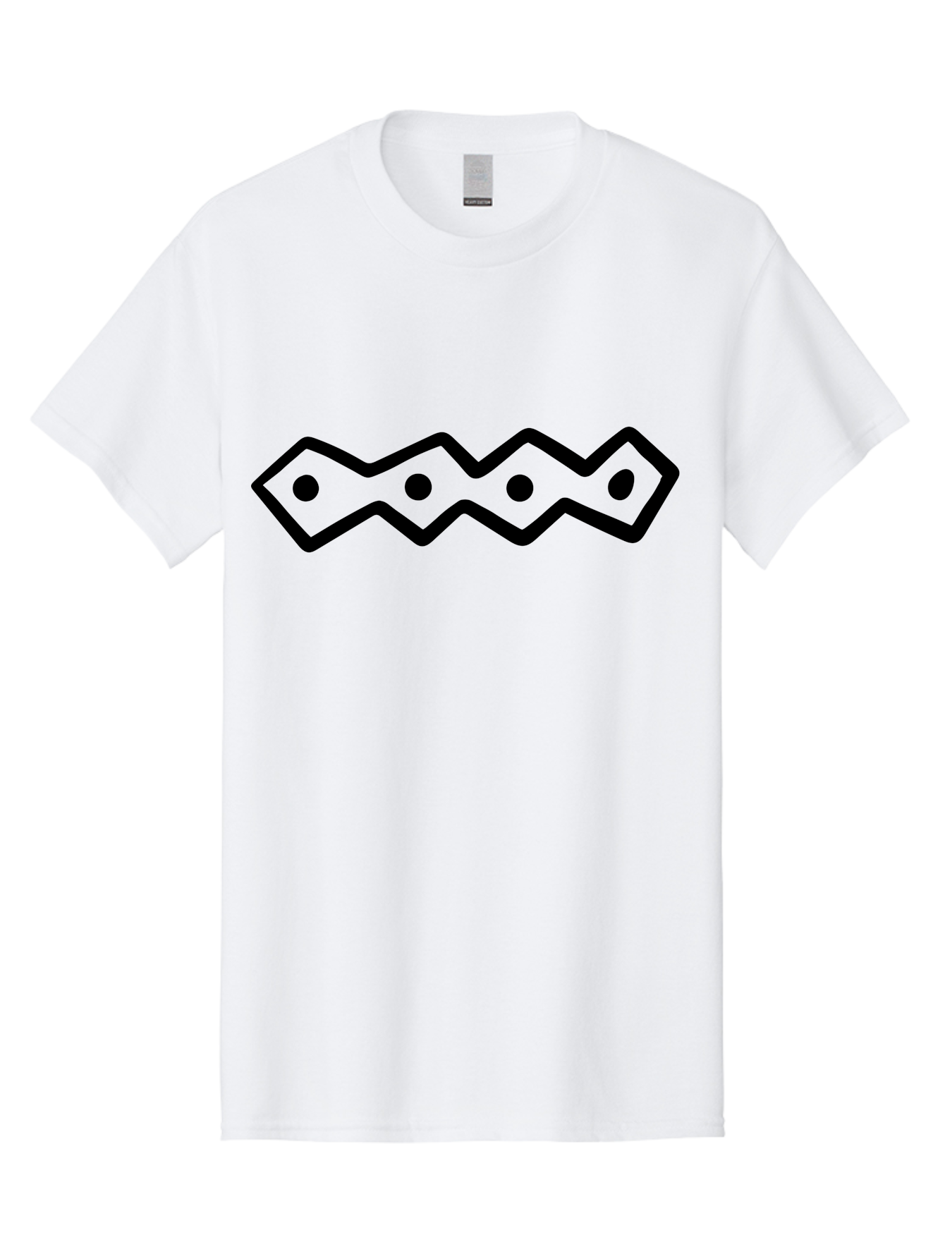 Zig-Zag-With-Dots Men'S Graphic Tee, 100% Cotton, Comfortable Casual Summer Wear, Machine Washable, Stylized Path, Wavy Line, Geometric Pattern, Minimalist Design, Simple Shapes, Abstract Art, Modern Graphic -  Aaa511 23