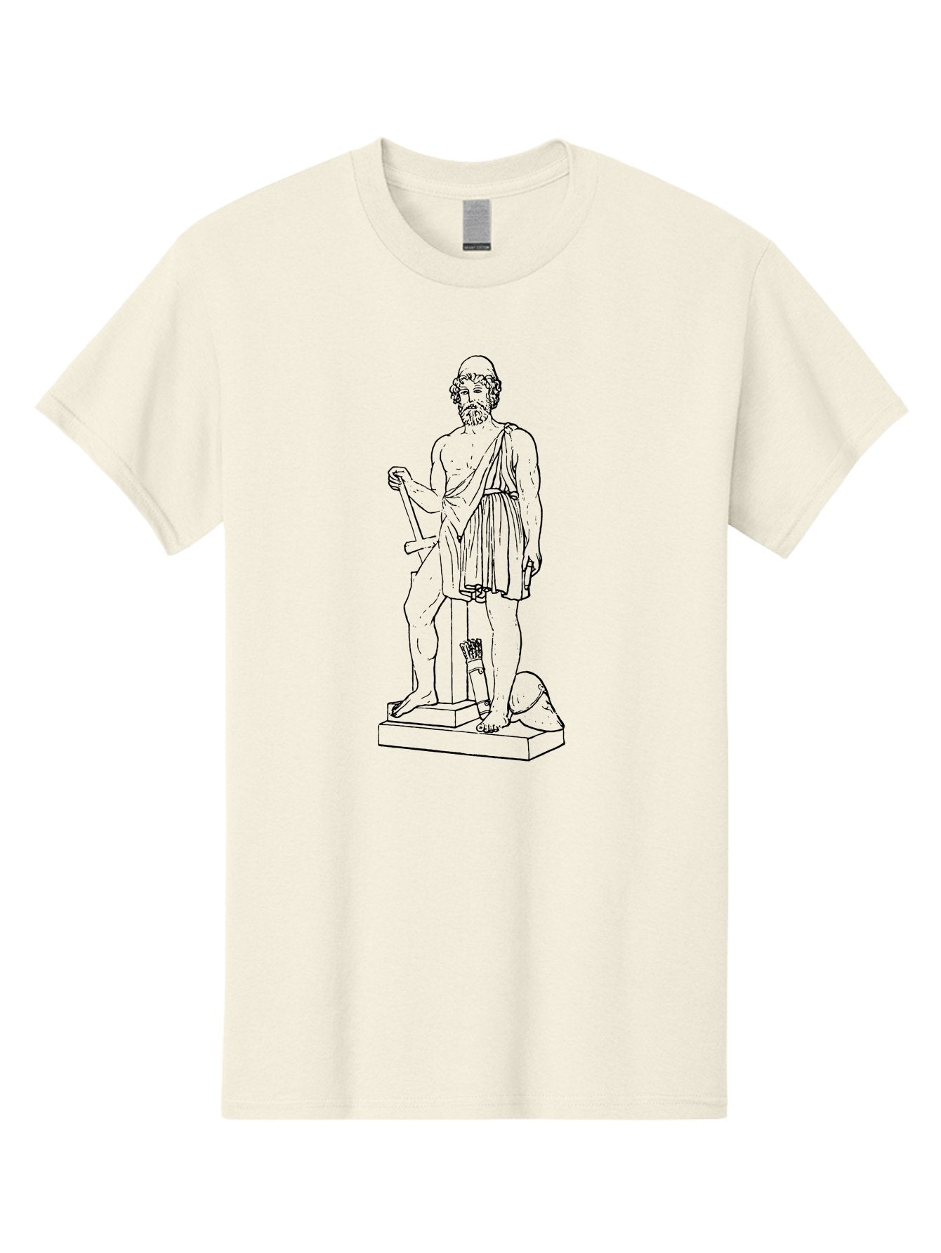 Ancient-Greek-Statue Men'S Graphic Tee, 100% Cotton, Comfortable Casual Summer Wear, Machine Washable, Ancient Greek Statue, Hippocrates Figure, Classical Art, Historical Landmark, Medical Heritage, Greek Physician, Symbolic Representation, -  Aaa512 3