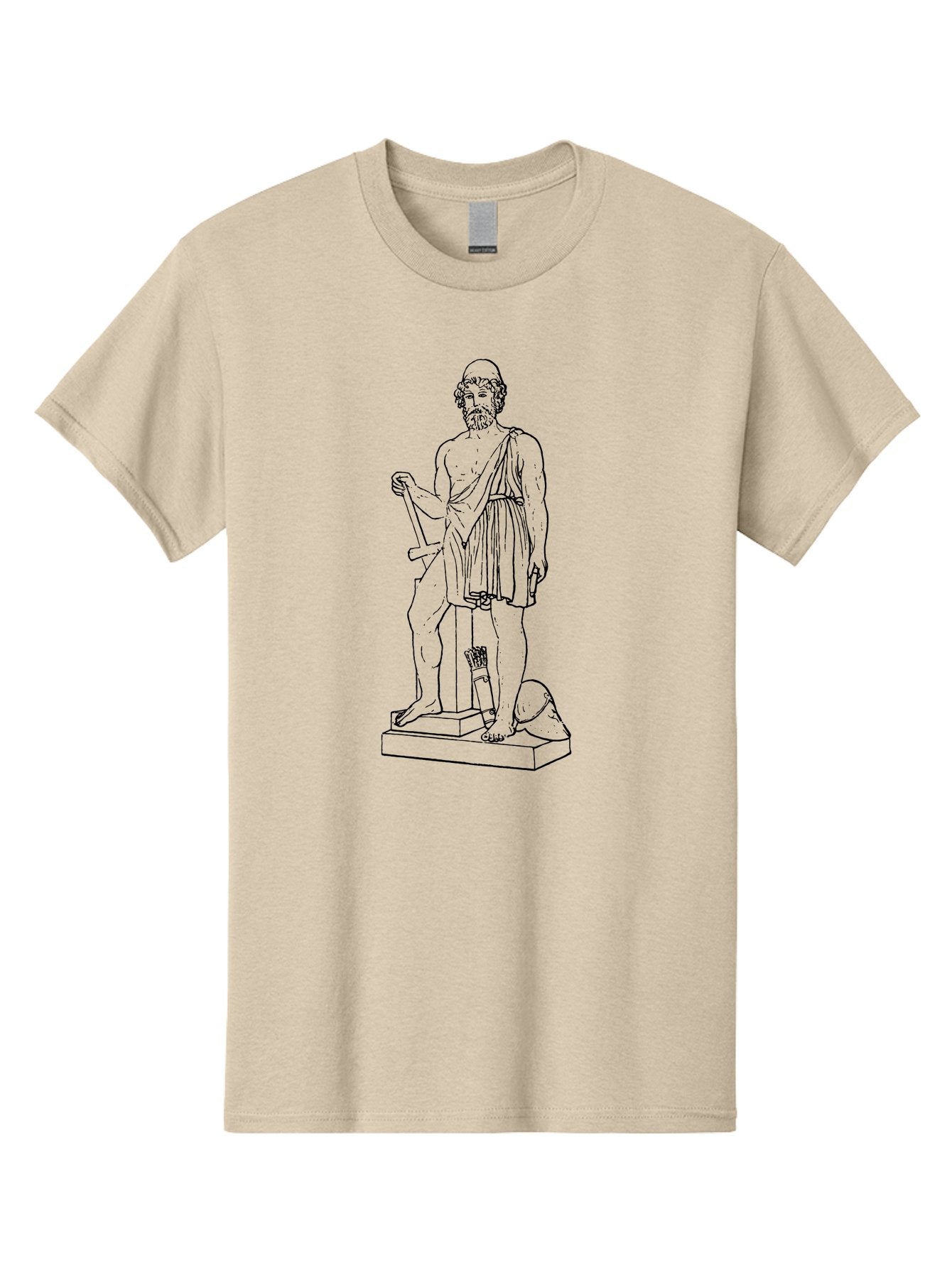 Ancient-Greek-Statue Men'S Graphic Tee, 100% Cotton, Comfortable Casual Summer Wear, Machine Washable, Ancient Greek Statue, Hippocrates Figure, Classical Art, Historical Landmark, Medical Heritage, Greek Physician, Symbolic Representation, -  Aaa512 25