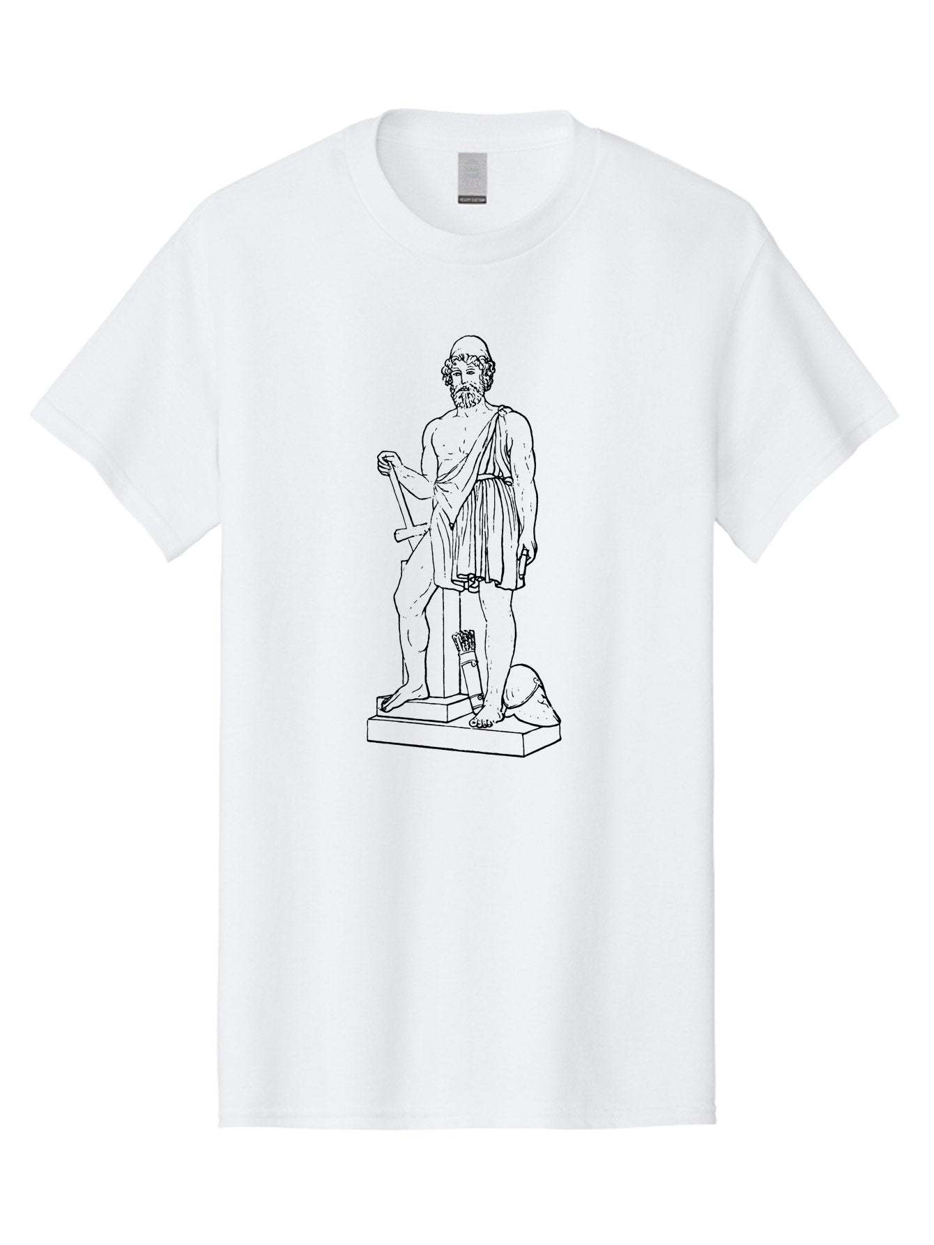 Ancient-Greek-Statue Men'S Graphic Tee, 100% Cotton, Comfortable Casual Summer Wear, Machine Washable, Ancient Greek Statue, Hippocrates Figure, Classical Art, Historical Landmark, Medical Heritage, Greek Physician, Symbolic Representation, -  Aaa512 9