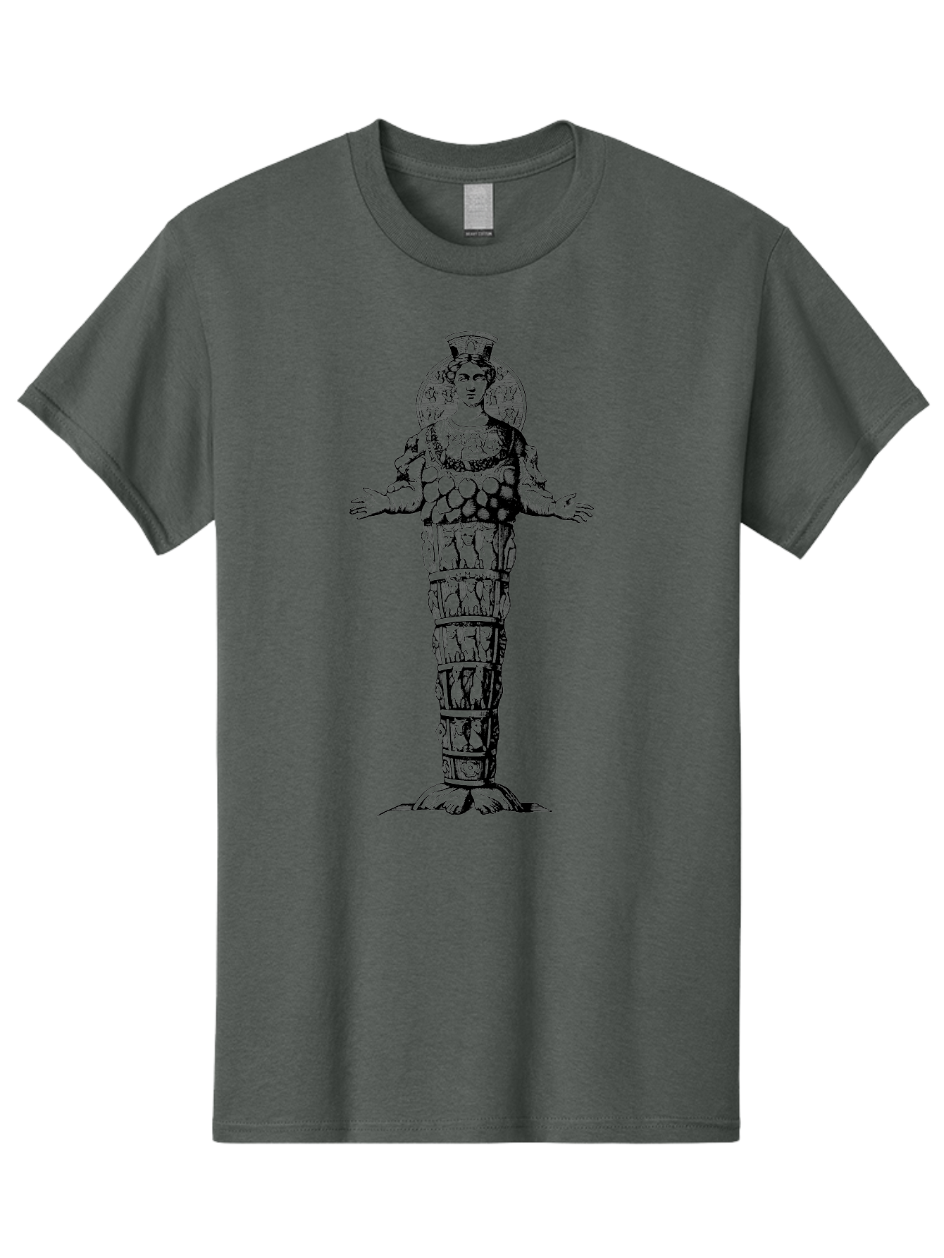 Artemis-Of-Ephesus Men'S Graphic Tee, 100% Cotton, Comfortable Casual Summer Wear, Machine Washable, Ancient Greek Goddess, Ephesian Artemis, Fertility Symbol, Multiple Breasts, Ornate Headdress, Mystical Aura, Historical Artifact, -  Aaa516 27