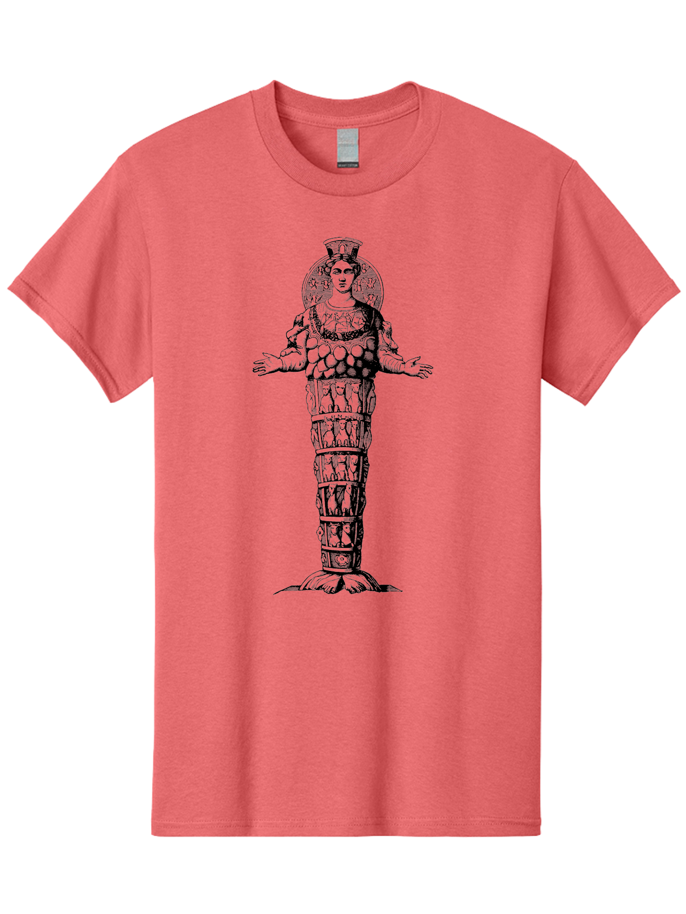 Artemis-Of-Ephesus Men'S Graphic Tee, 100% Cotton, Comfortable Casual Summer Wear, Machine Washable, Ancient Greek Goddess, Ephesian Artemis, Fertility Symbol, Multiple Breasts, Ornate Headdress, Mystical Aura, Historical Artifact, -  Aaa516 9