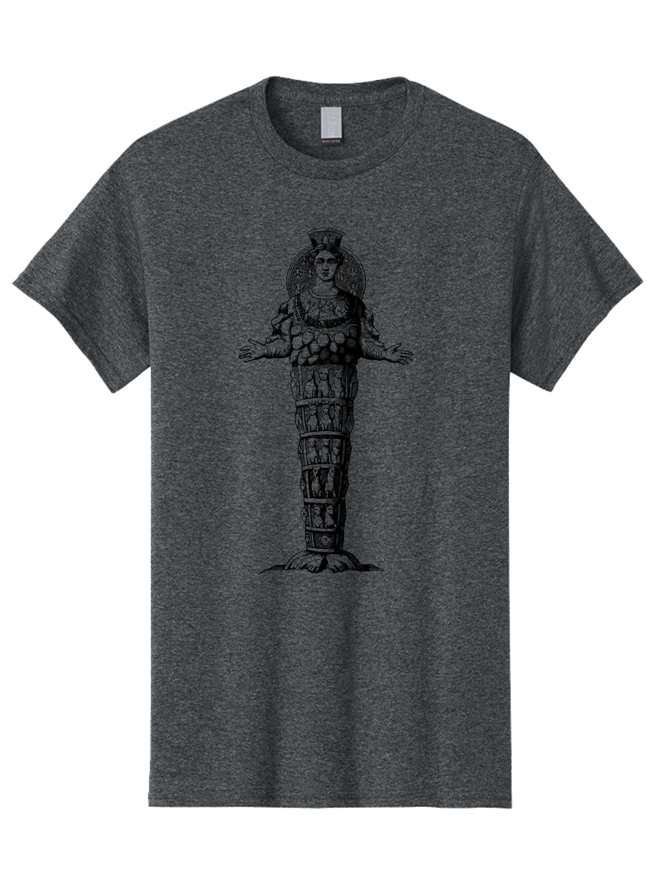 Artemis-Of-Ephesus Men'S Graphic Tee, 100% Cotton, Comfortable Casual Summer Wear, Machine Washable, Ancient Greek Goddess, Ephesian Artemis, Fertility Symbol, Multiple Breasts, Ornate Headdress, Mystical Aura, Historical Artifact, -  Aaa516 9