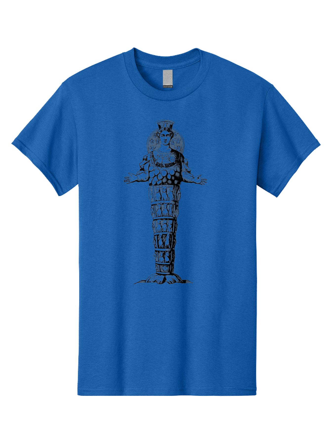 Artemis-Of-Ephesus Men'S Graphic Tee, 100% Cotton, Comfortable Casual Summer Wear, Machine Washable, Ancient Greek Goddess, Ephesian Artemis, Fertility Symbol, Multiple Breasts, Ornate Headdress, Mystical Aura, Historical Artifact, -  Aaa516 17
