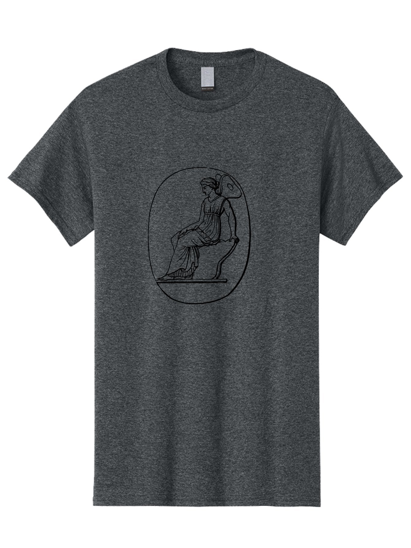 Athena-1 Men'S Graphic Tee, 100% Cotton, Comfortable Casual Summer Wear, Machine Washable, Woman Sitting On Chair, Ancient Greek Style, Classical Art, Feminine Figure, Relaxed Pose, Elegant Design, Minimalist Line Art, -  Aaa517 5