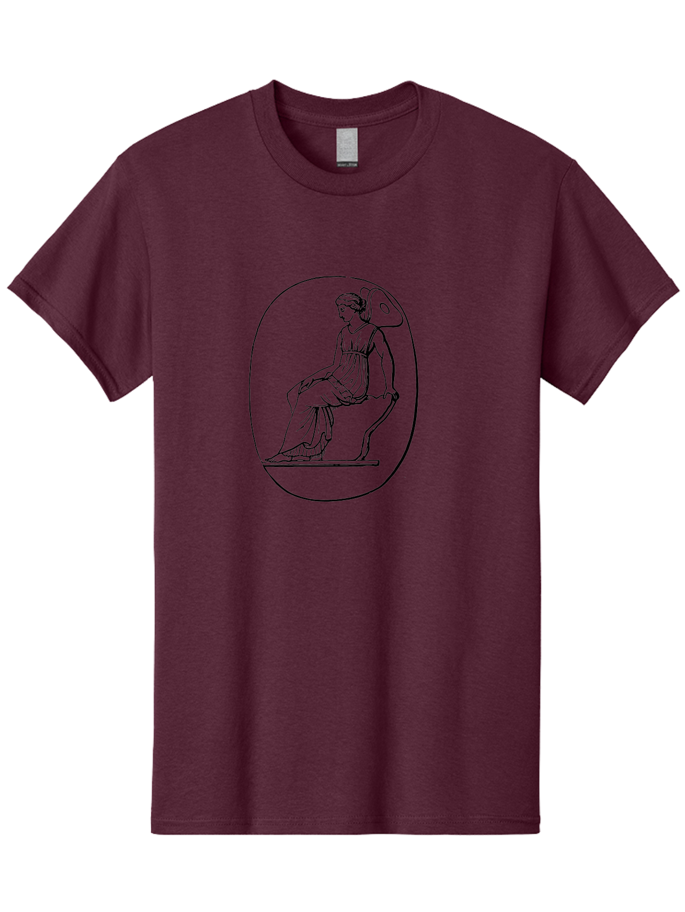 Athena-1 Men'S Graphic Tee, 100% Cotton, Comfortable Casual Summer Wear, Machine Washable, Woman Sitting On Chair, Ancient Greek Style, Classical Art, Feminine Figure, Relaxed Pose, Elegant Design, Minimalist Line Art, -  Aaa517 19
